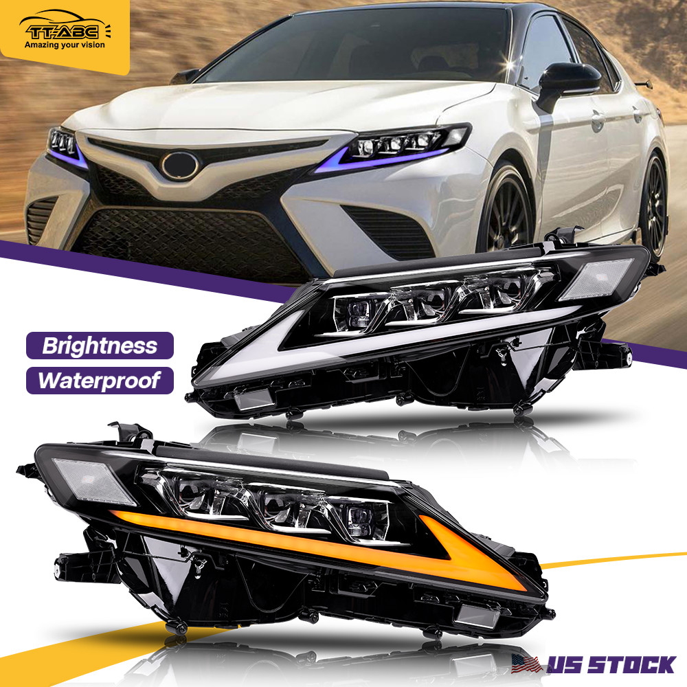 LED Headlights For Toyota Camry L XSE XLE TRD SE LE 2018-2024 Clear Head Light