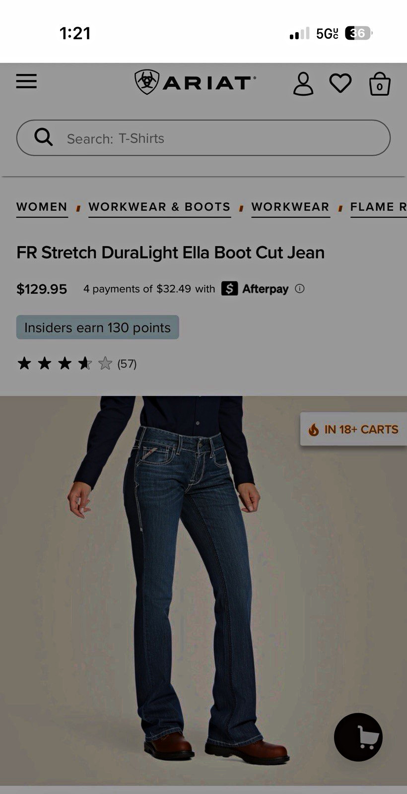 Ariat Women’s FR Stretch DuraLight Bootcut Jeans Solid Blue Cotton Denim Ariat Women’s FR Stretch DuraLight Bootcut Jeans Solid Blue Cotton Denim