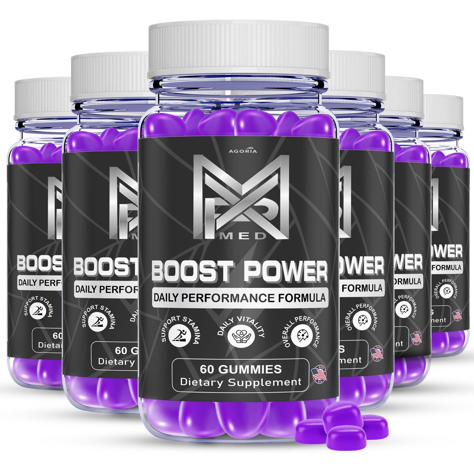 (6 Pack) Boost Power Men\'s Health Support Dietary Supplement Male Gummies