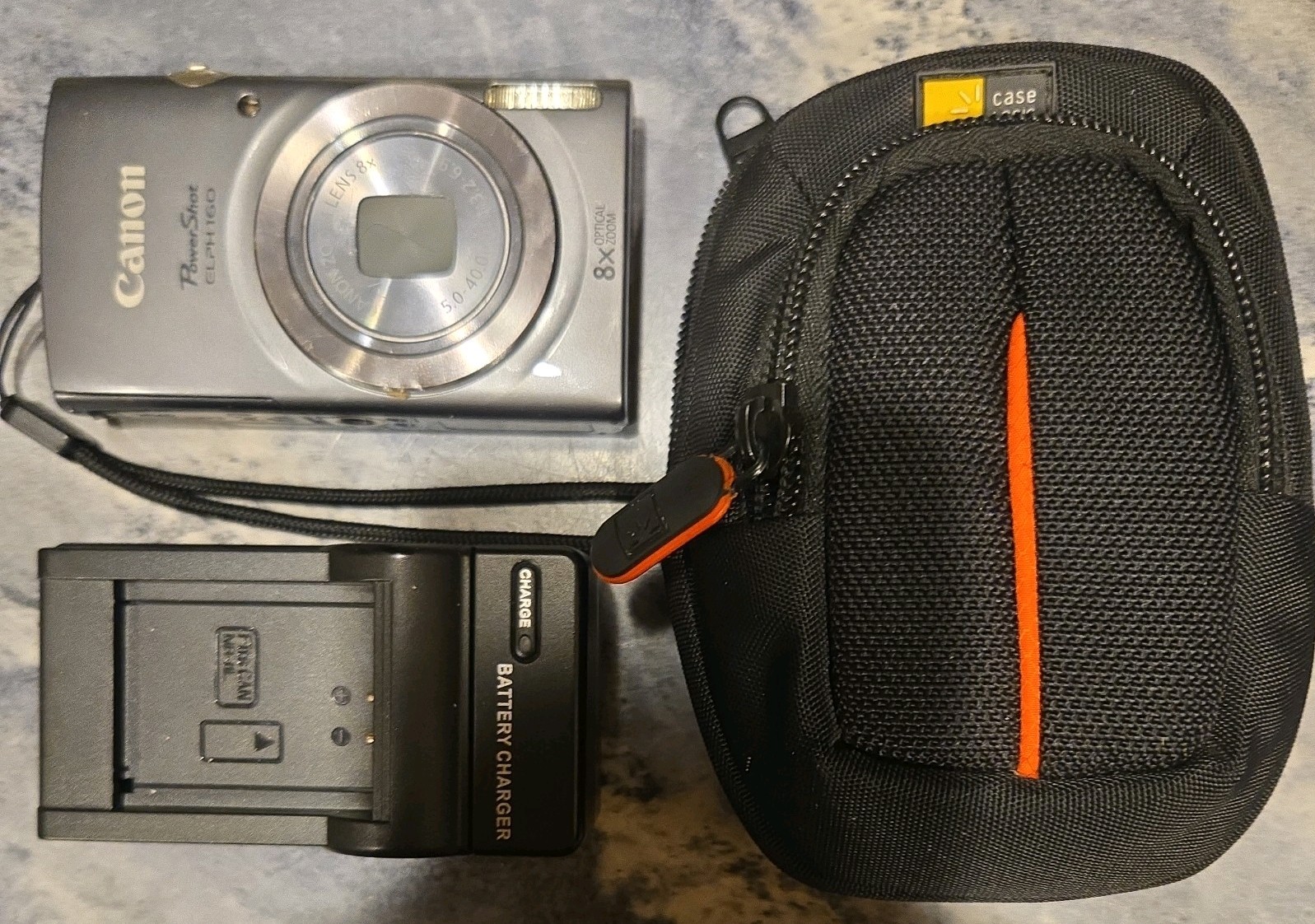Canon PowerShot ELPH 160 Digital Camera Digicam Gray w/8x Zoom Tested W Battery