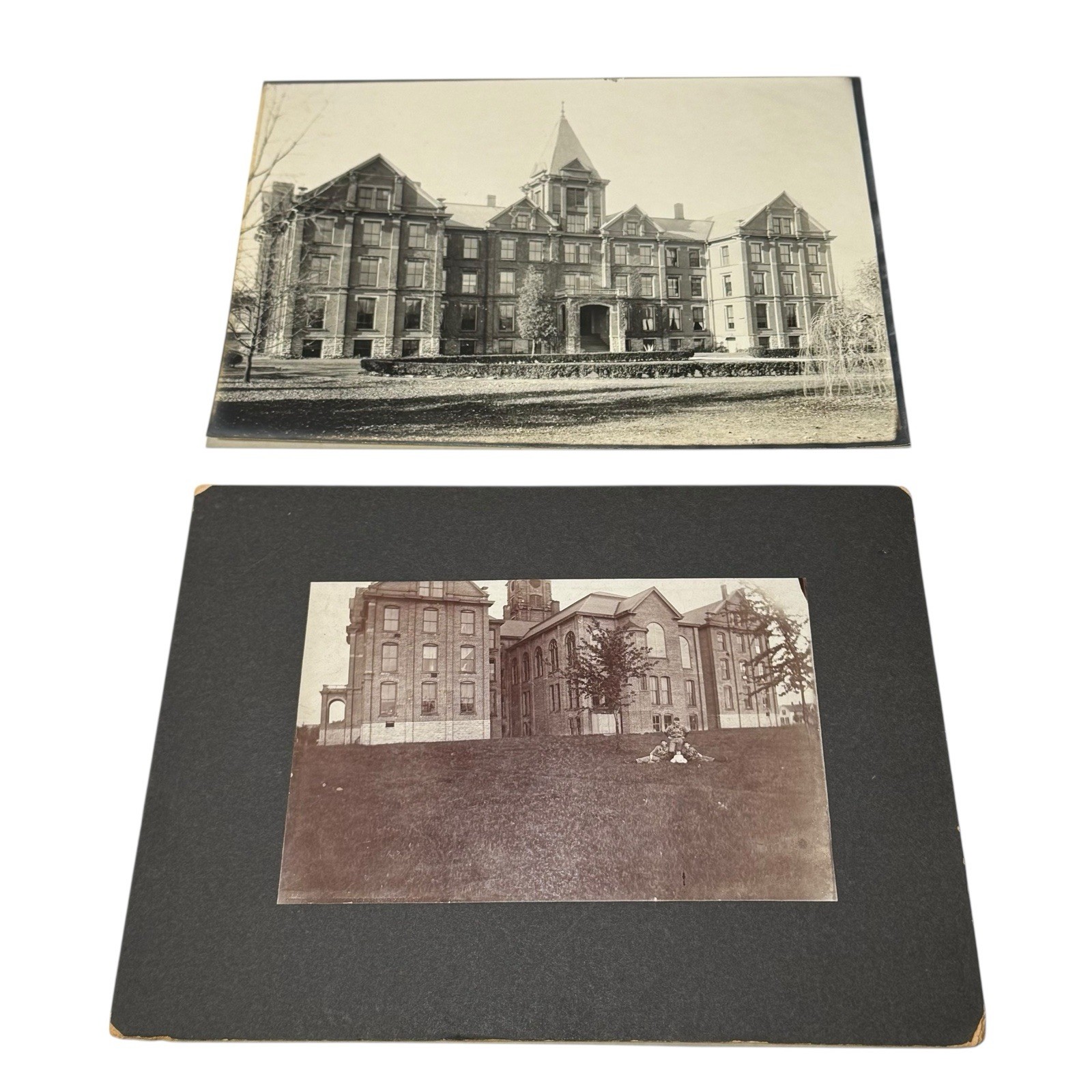 Antique Findlay College Photo Lot Baseball Players In Uniform Old Main