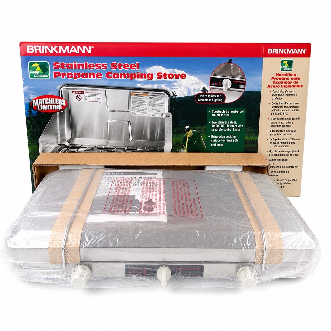 Brinkmann 1800256-S Stainless Steel 2 Burner Propane Camping Stove NEW NOS 2006