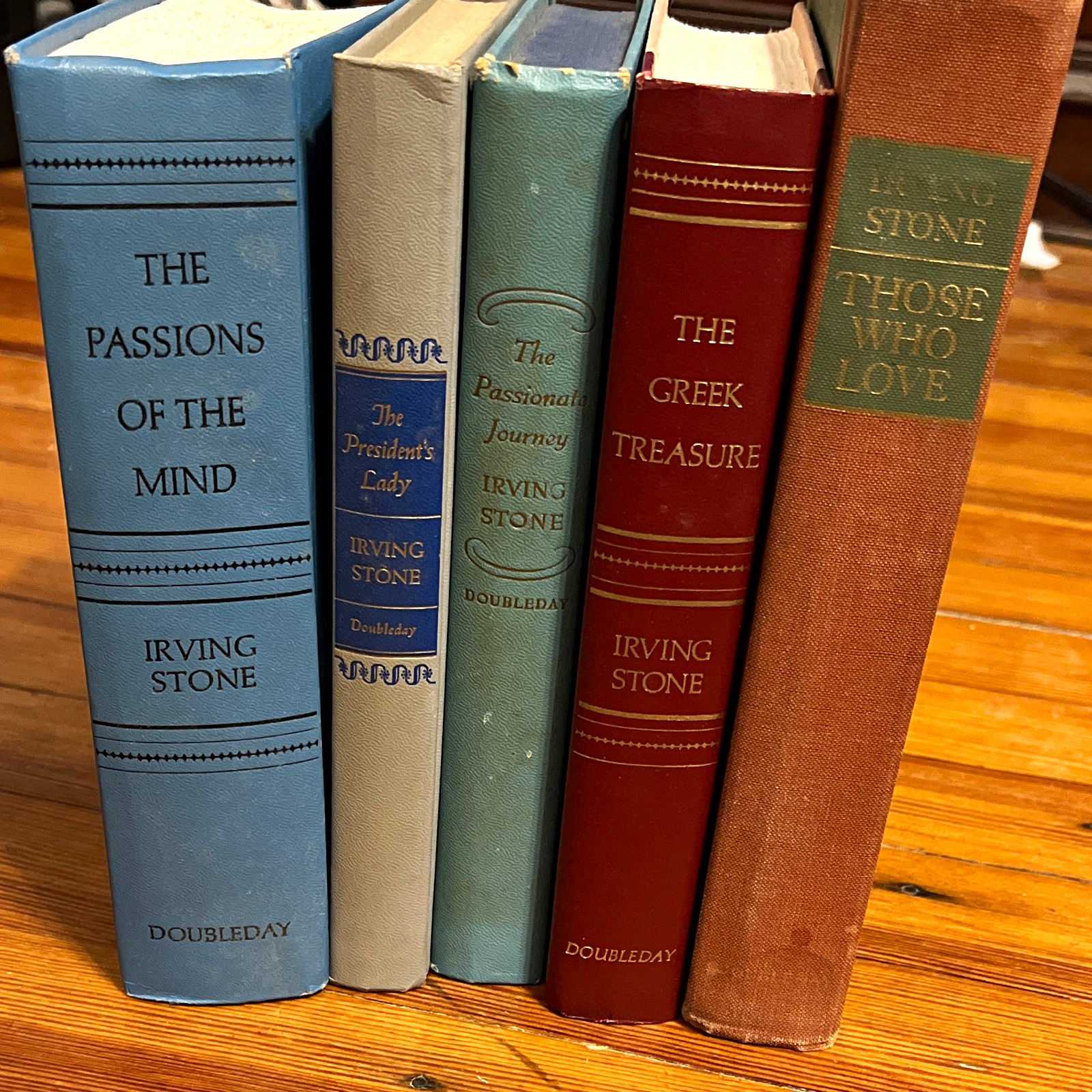 Lot of 5 Autobiographical Novels by Irving Stone Hardcover 1965 John Adams Lot of 5 Autobiographical Novels by Irving Stone Hardcover 1965 John Adams