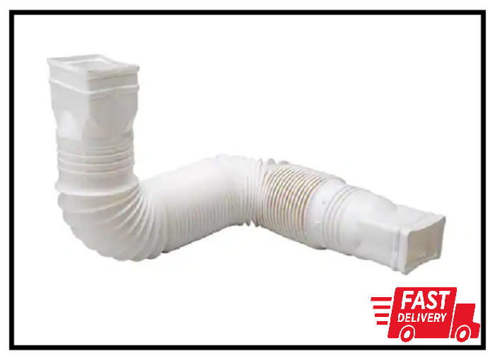 Flex A Spout 55 In. White Vinyl Downspout Extension , Amerimax Flexible Home X