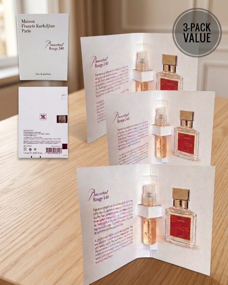 (3-PACK) MFK BACCARAT ROUGE 540 Eau De Parfum Sample Spray 1.5ml/.05oz-FREE SHIP