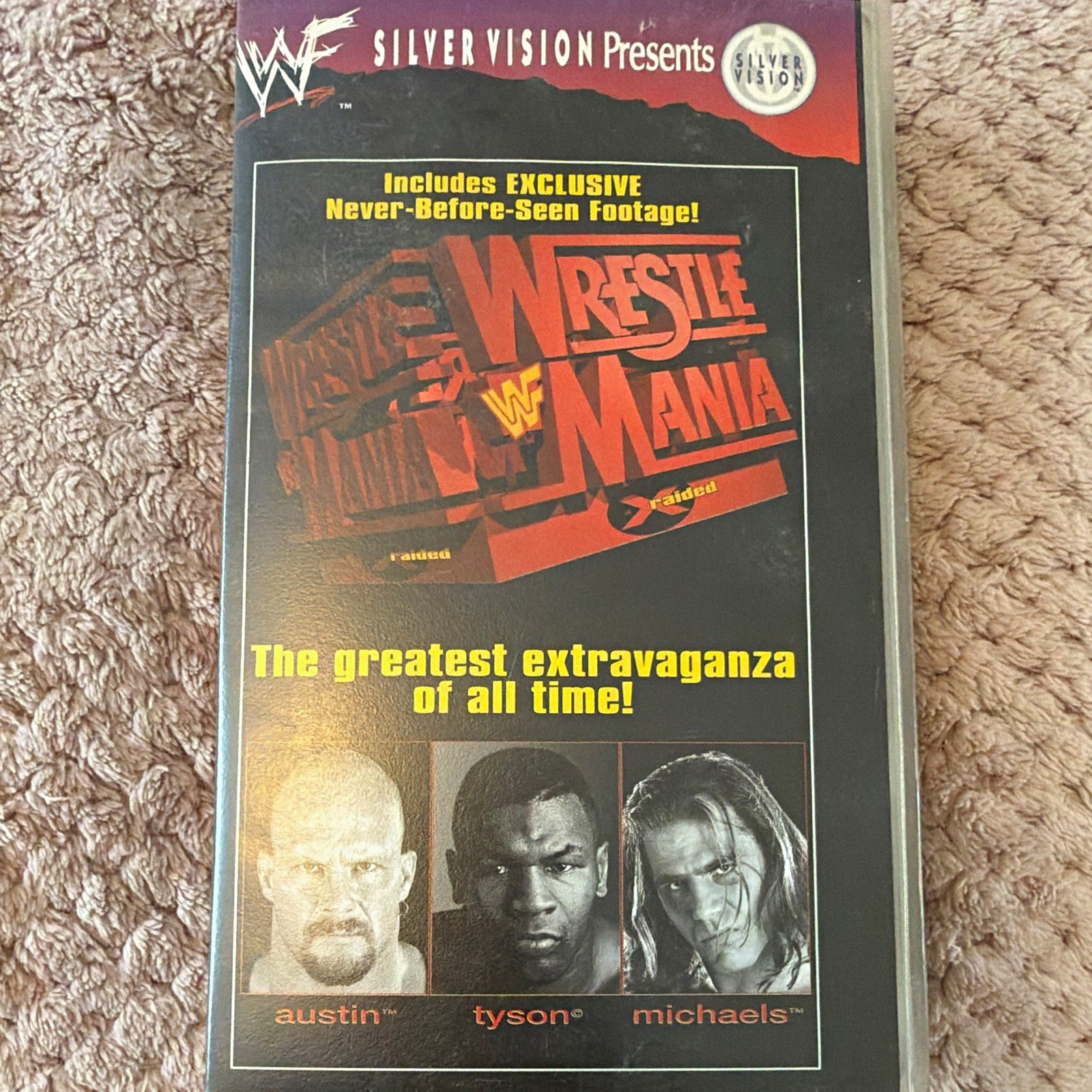 WWF WrestleMania XIV 1998 PAL VHS Tape Silver Vision Stone Cold Mike Tyson WWF WrestleMania XIV 1998 PAL VHS Tape Silver Vision Stone Cold Mike Tyson