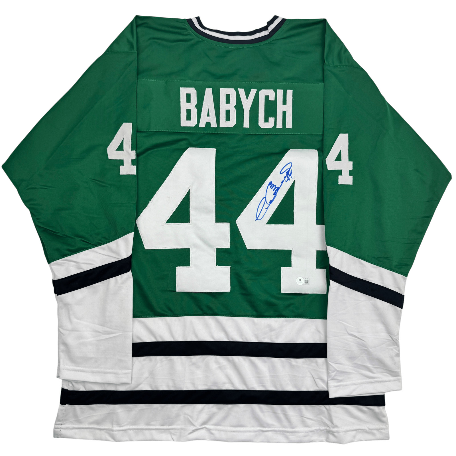 Autographed/Signed Dave Babych Hartford Green Retro Hockey Jersey BAS COA Autographed/Signed Dave Babych Hartford Green Retro Hockey Jersey BAS COA