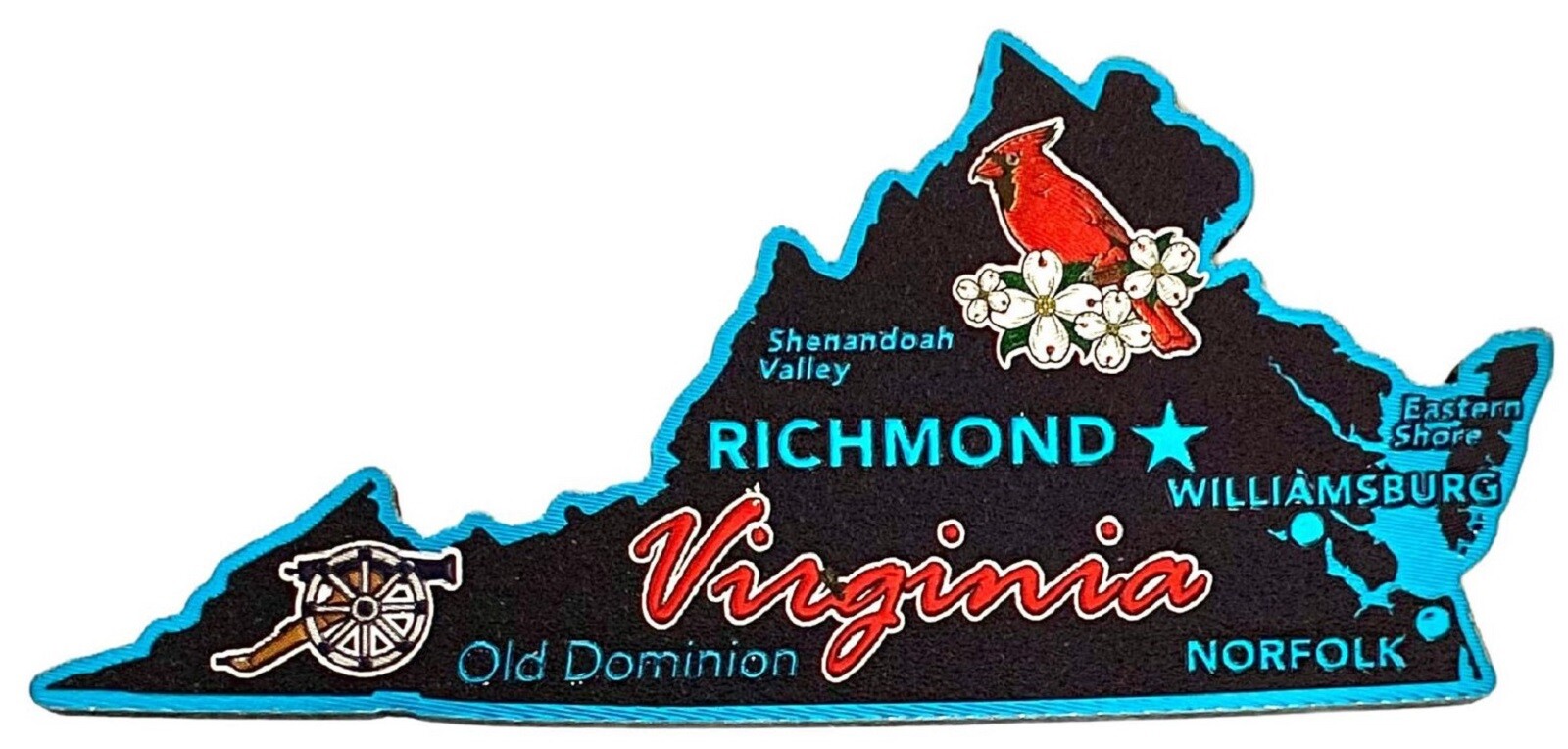 Virginia The Old Dominion State Foil Fridge Magnet