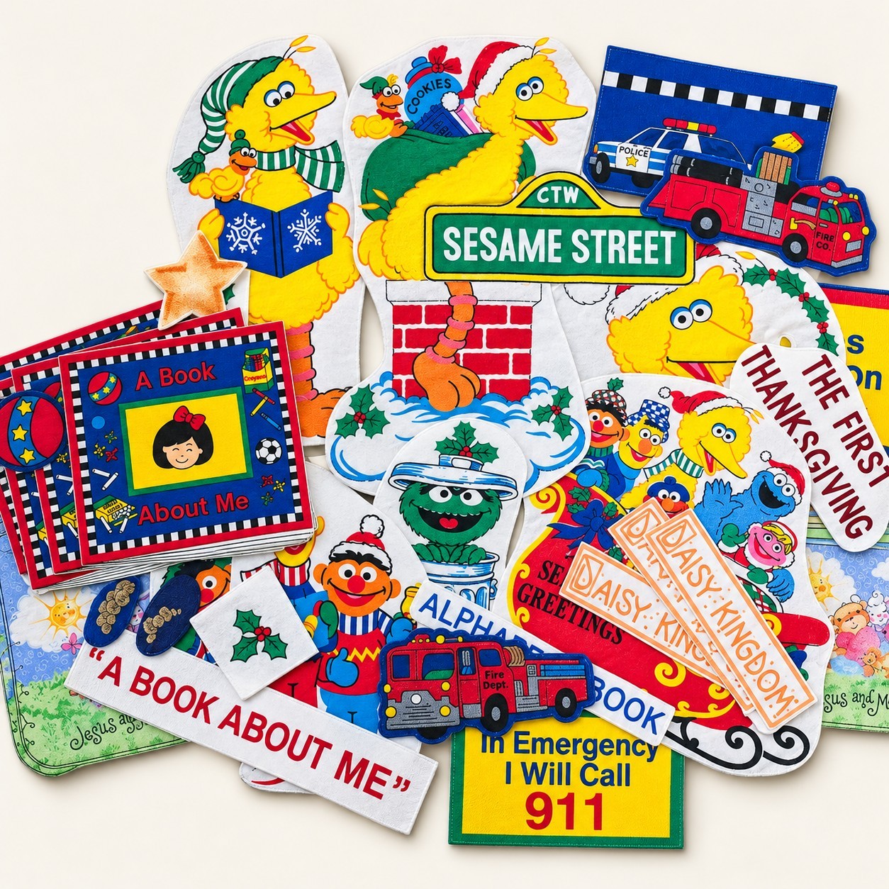 Vintage Sesame Street Daisy Kingdom Felt Appliques Children's Book Craft Lot