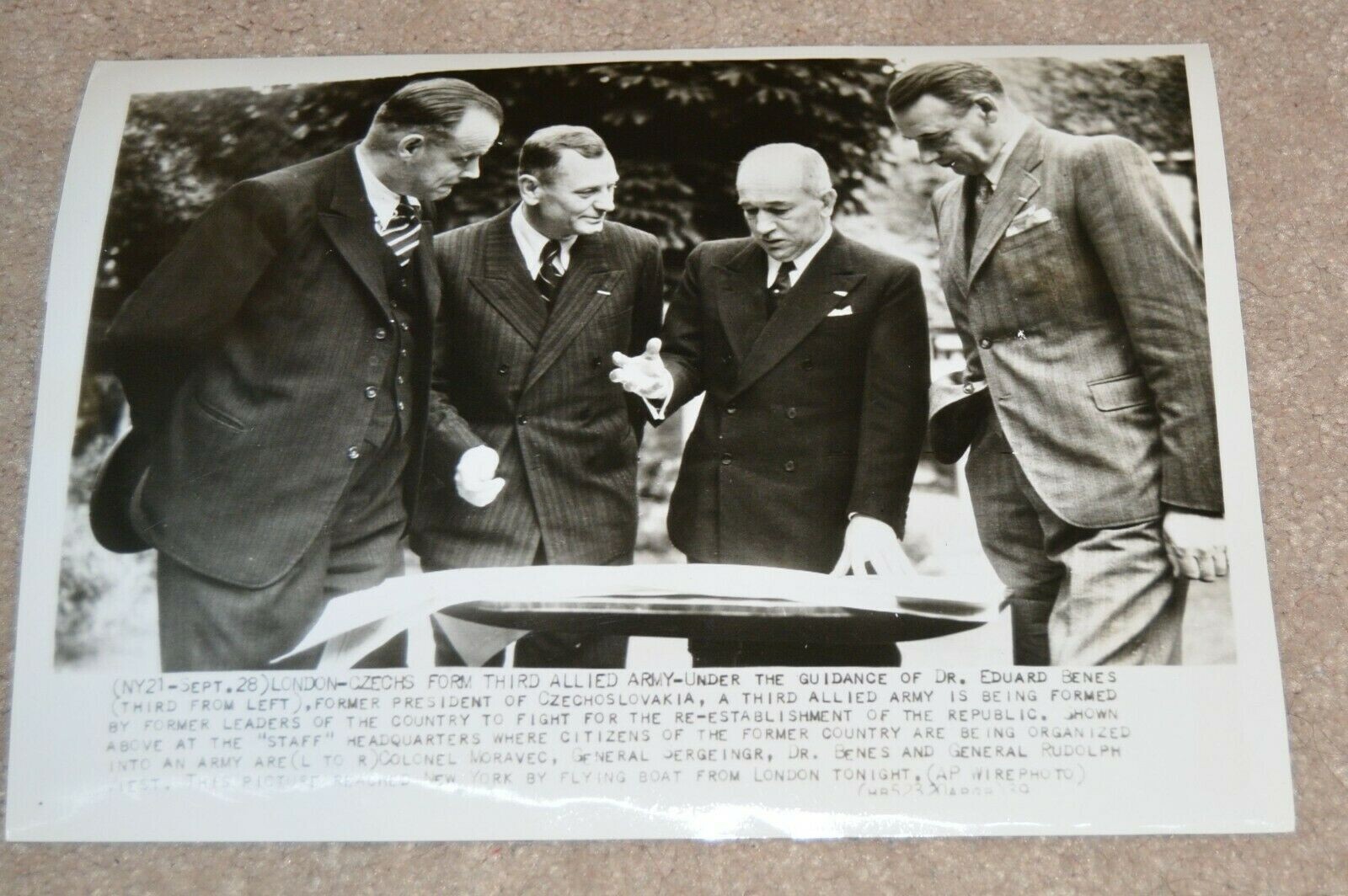 President Edvard Beneš Czechoslovakia  Press Photo VTG vintage Original Rare