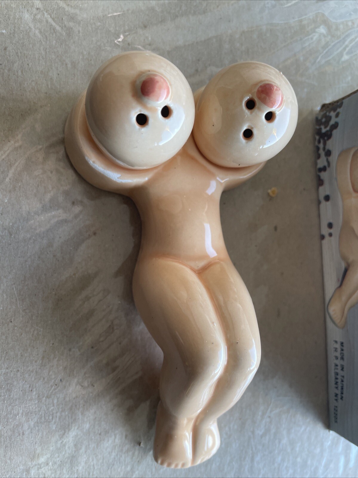 Vintage Novelty Naked Lady Boobs Torso Salt and Pepper Shakers Vintage Novelty Naked Lady Boobs Torso Salt and Pepper Shakers