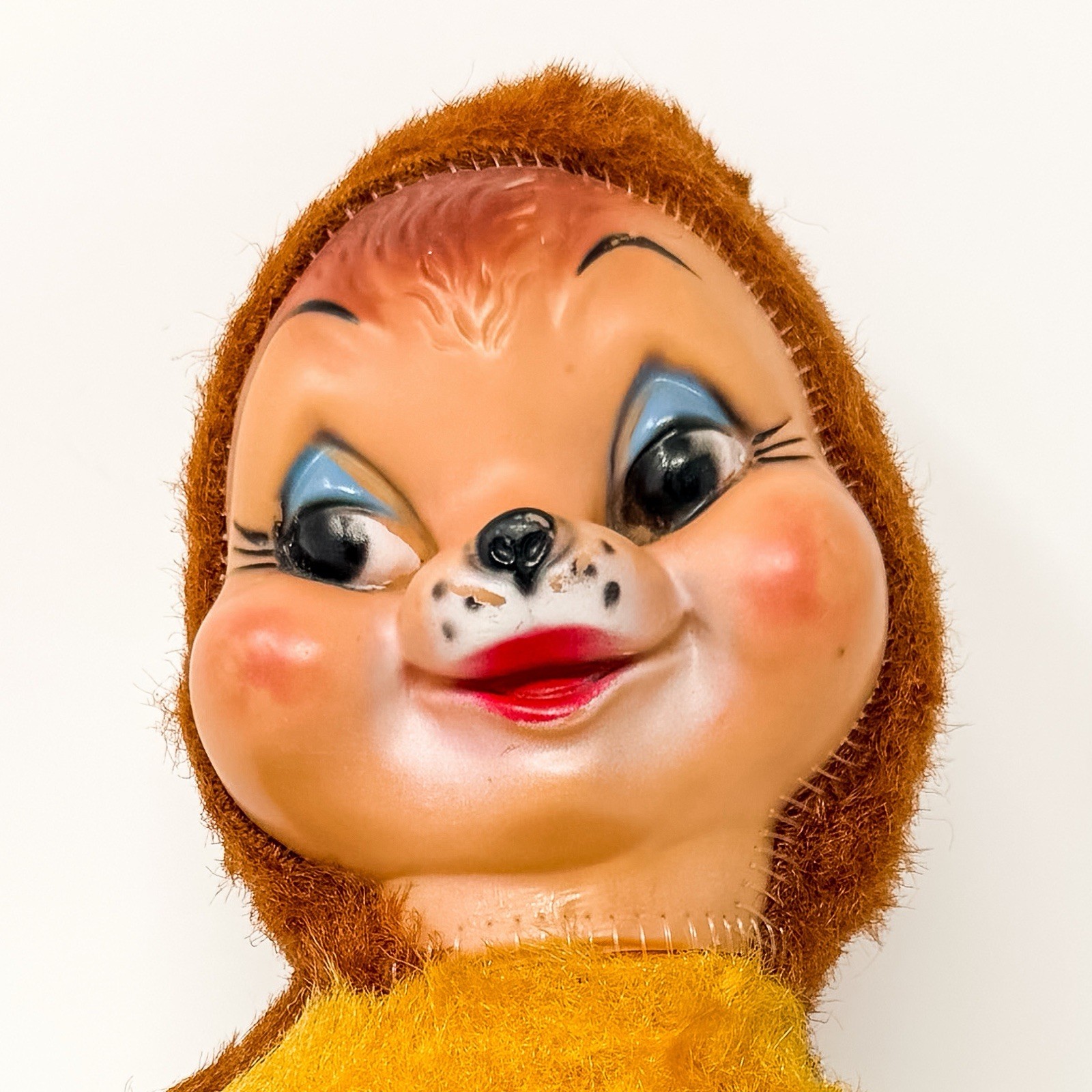 Vintage 1950s Rushton Rubber Face Plush Doll Monkey Kitsch Toy
