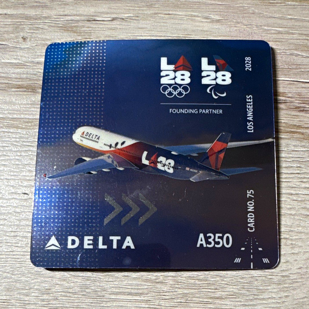 Delta Air Lines LA28 Los Angeles 2028 A350-900H Commemorative Card No. 75 Delta Air Lines LA28 Los Angeles 2028 A350-900H Commemorative Card No. 75
