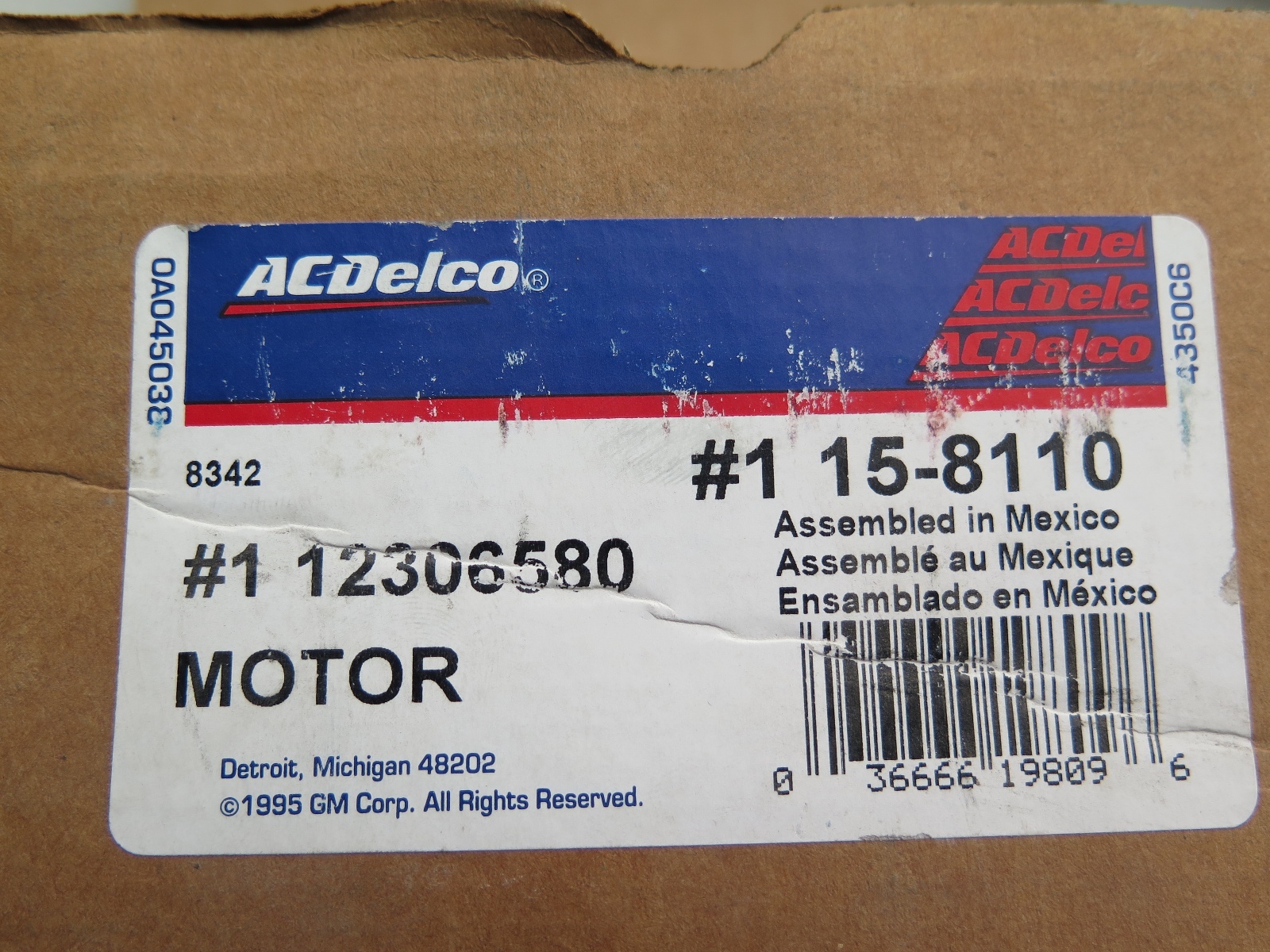 New AC Delco GM OEM 15-8110 HVAC Blower Motor 12306580 (2-B1-3)