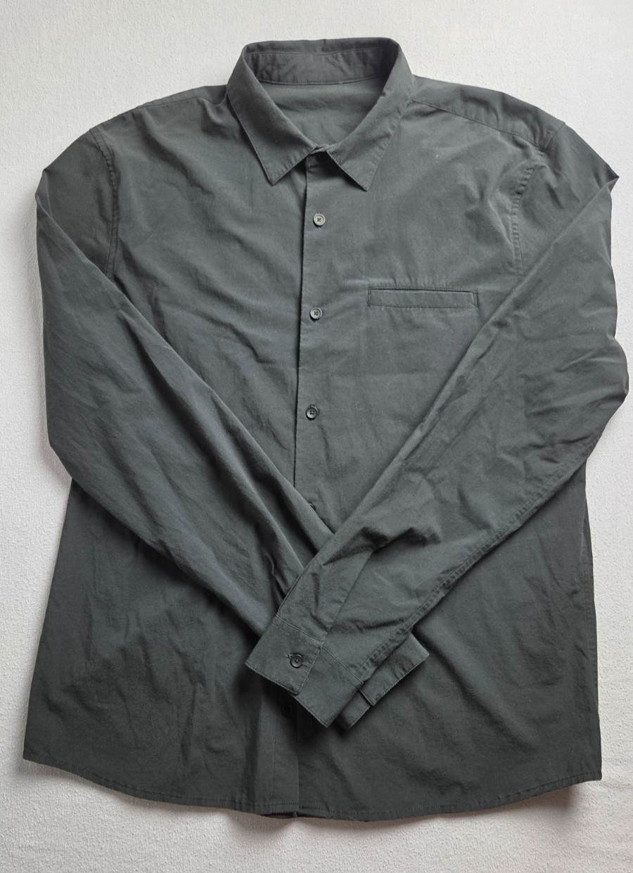 Lululemon Button Shirt Mens Large Black Brushed Woven Overshirt Workwear Formal Lululemon Button Shirt Mens Large Black Brushed Woven Overshirt Workwear Formal