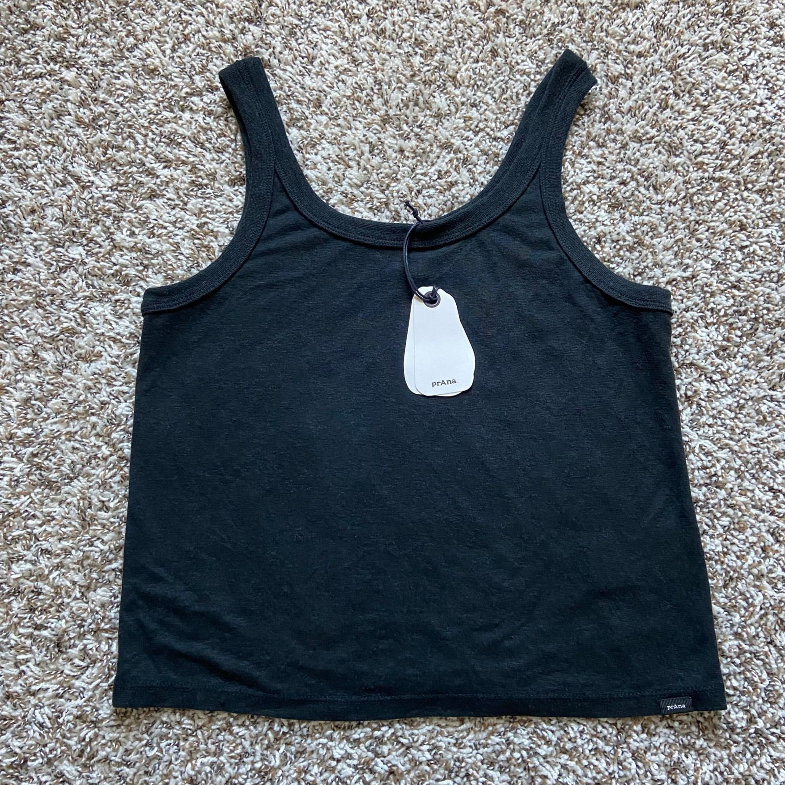 Prana Cozy Up Scoop Tank Women\'s S Black Standard Fit Soft Hemp TENCEL Blend Prana Cozy Up Scoop Tank Women\'s S Black Standard Fit Soft Hemp TENCEL Blend