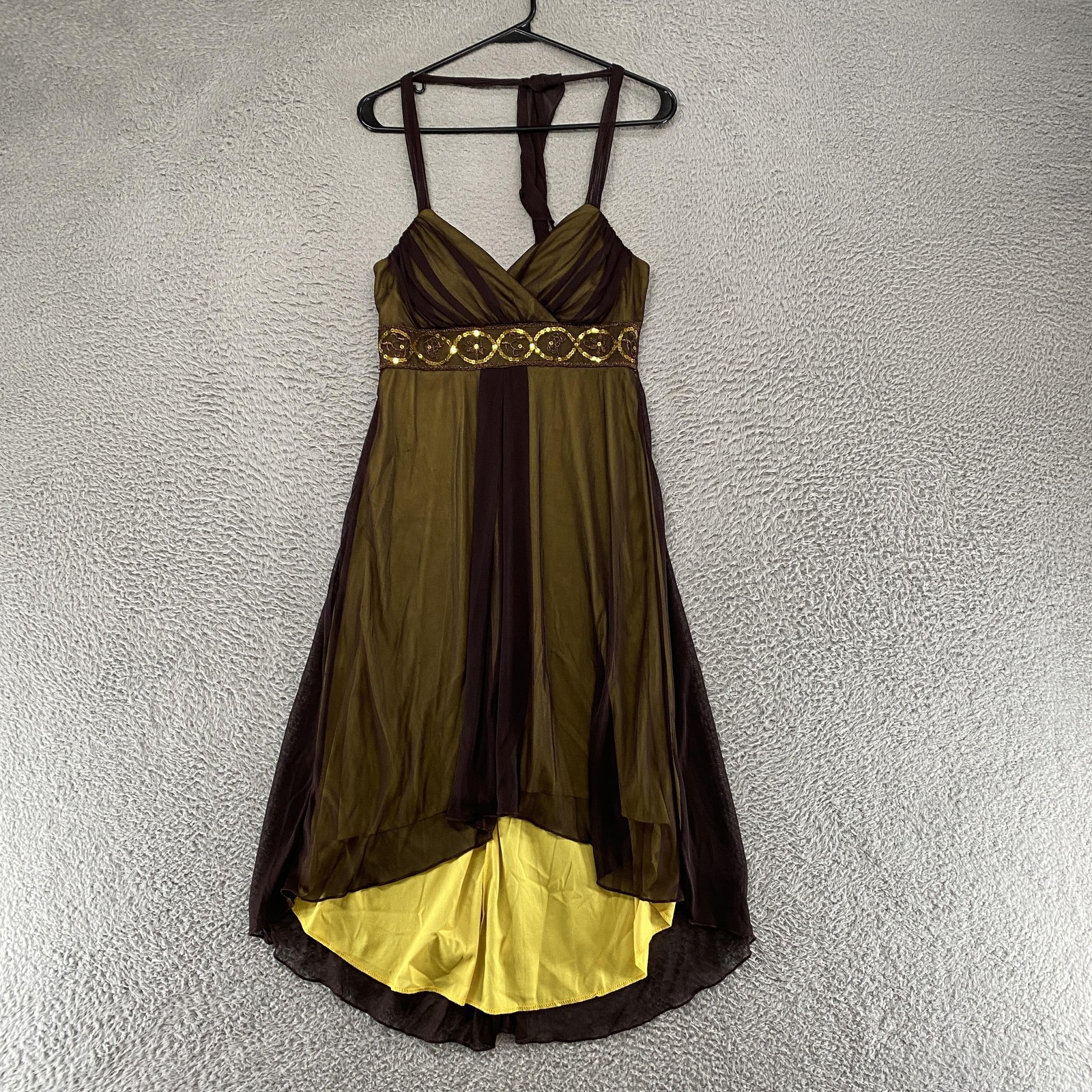 City Triangles Y2K Dress Size M Brown Sequin Fairy Grunge Babydoll 90s Hoco Mesh City Triangles Y2K Dress Size M Brown Sequin Fairy Grunge Babydoll 90s Hoco Mesh