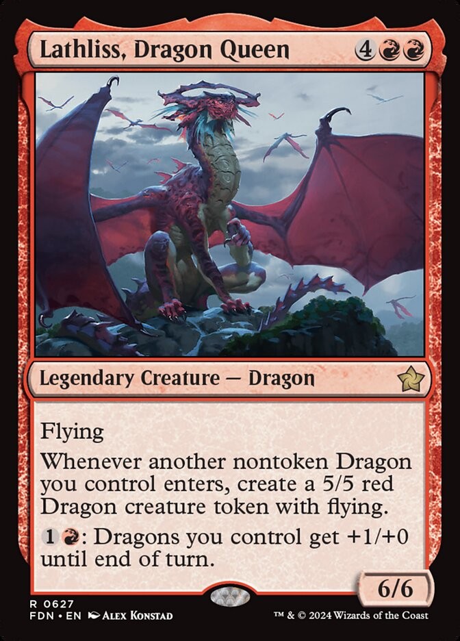 Lathliss, Dragon Queen 627 R FDN MTG NM Lathliss, Dragon Queen 627 R FDN MTG NM