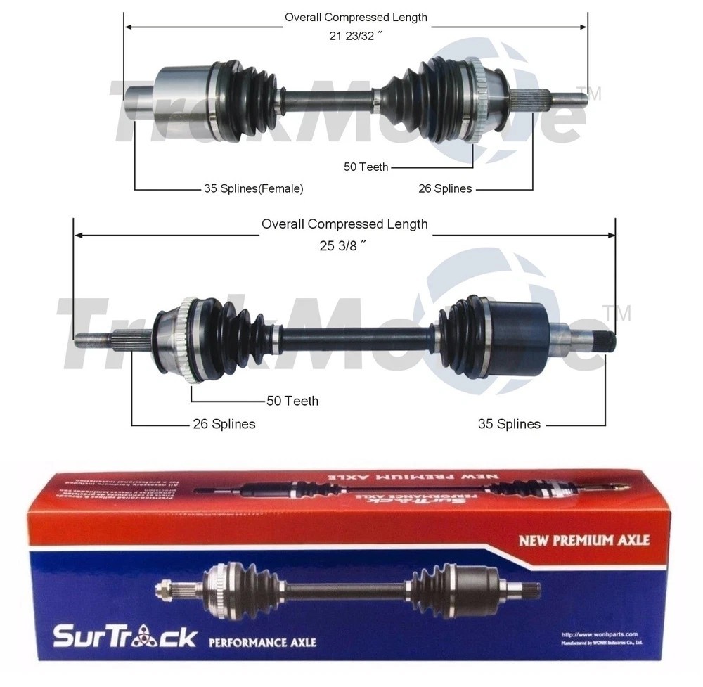 SurTrack Pair Set of 2 Front CV Axle Shafts For Ford Taurus Mercury Sable Auto SurTrack Pair Set of 2 Front CV Axle Shafts For Ford Taurus Mercury Sable Auto