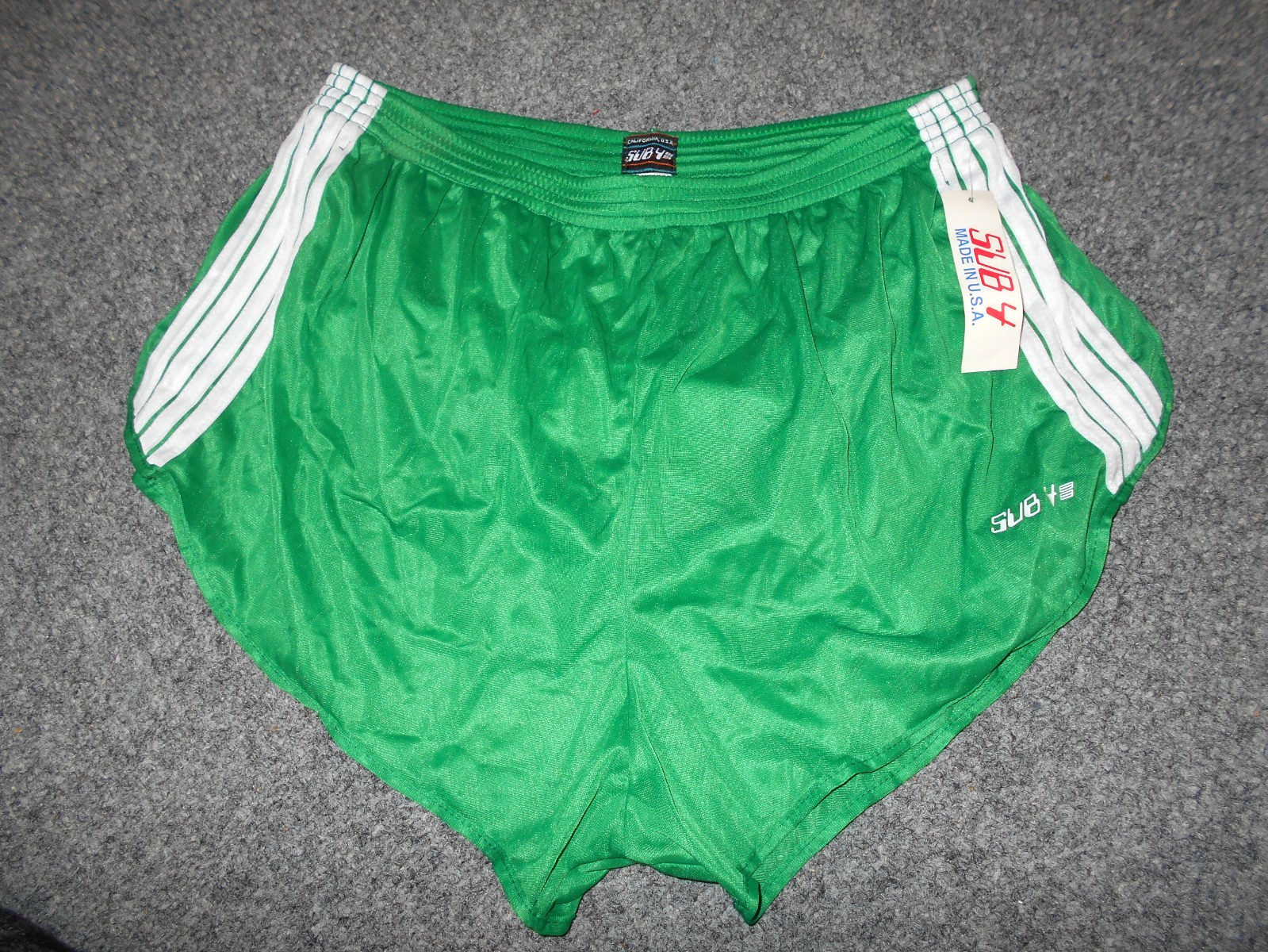 SUB 4 VTG 1980\'S NEW DEADSTOCK MENS XXL GREEN ATHLETIC RUNNING SHORTS SUB 4 VTG 1980\'S NEW DEADSTOCK MENS XXL GREEN ATHLETIC RUNNING SHORTS