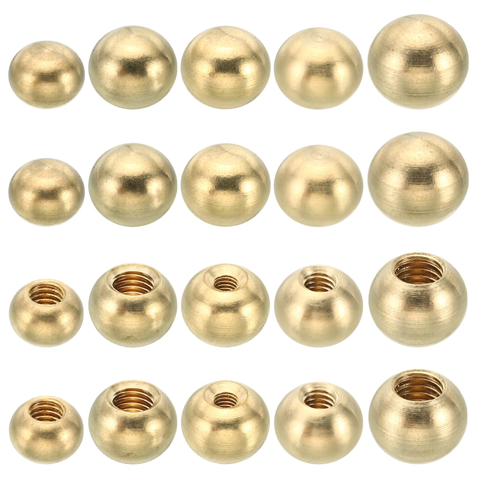 20pcs M3/M4/M5/M6 Ball Thread Cap Nuts Knob, Brass Gold Light Fixture Screws ...
