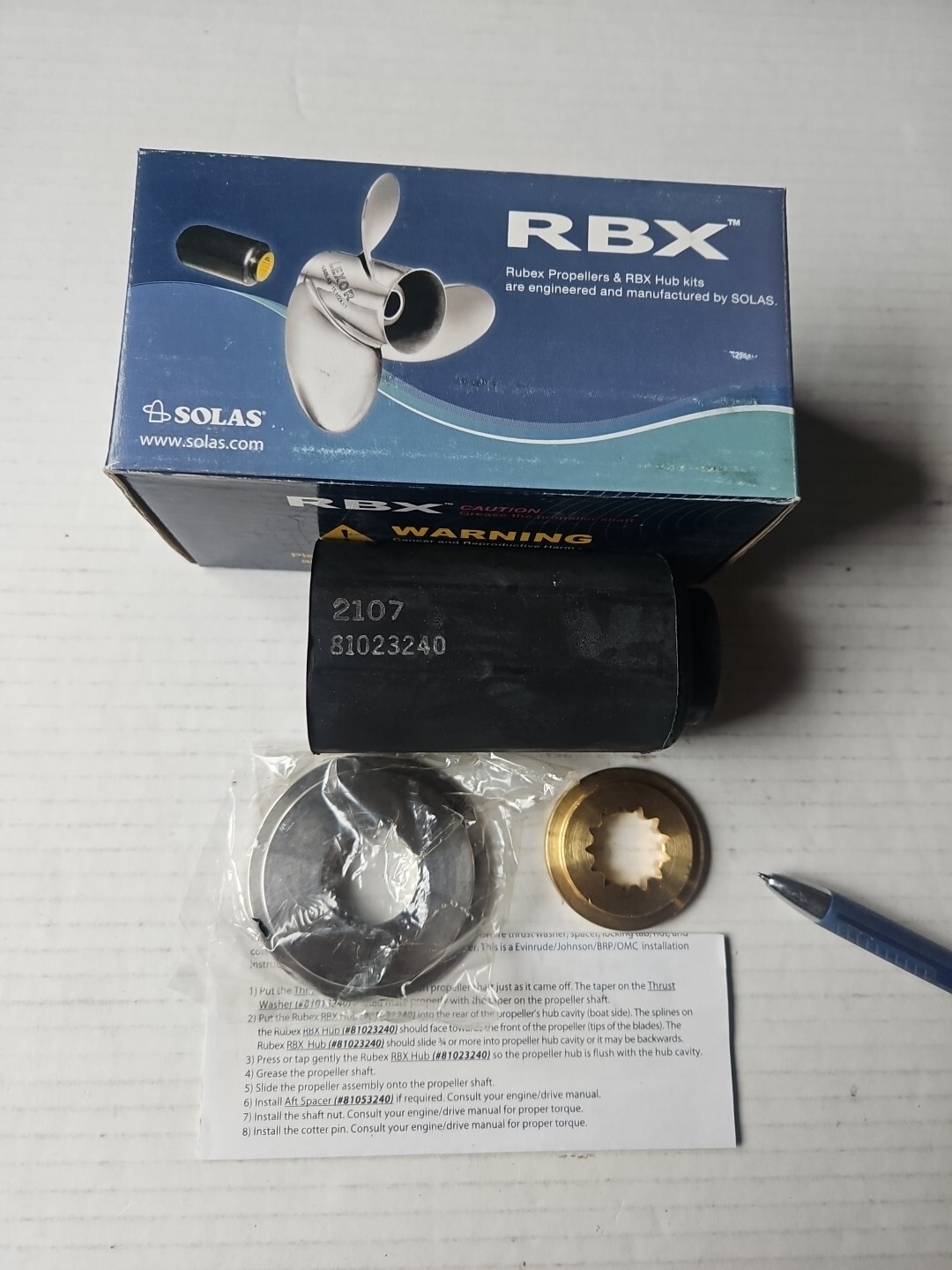 Genuine Solas RBX Prop Hub Kit RBX106 D-Series NOS OEM OMC71 Genuine Solas RBX Prop Hub Kit RBX106 D-Series NOS OEM OMC71