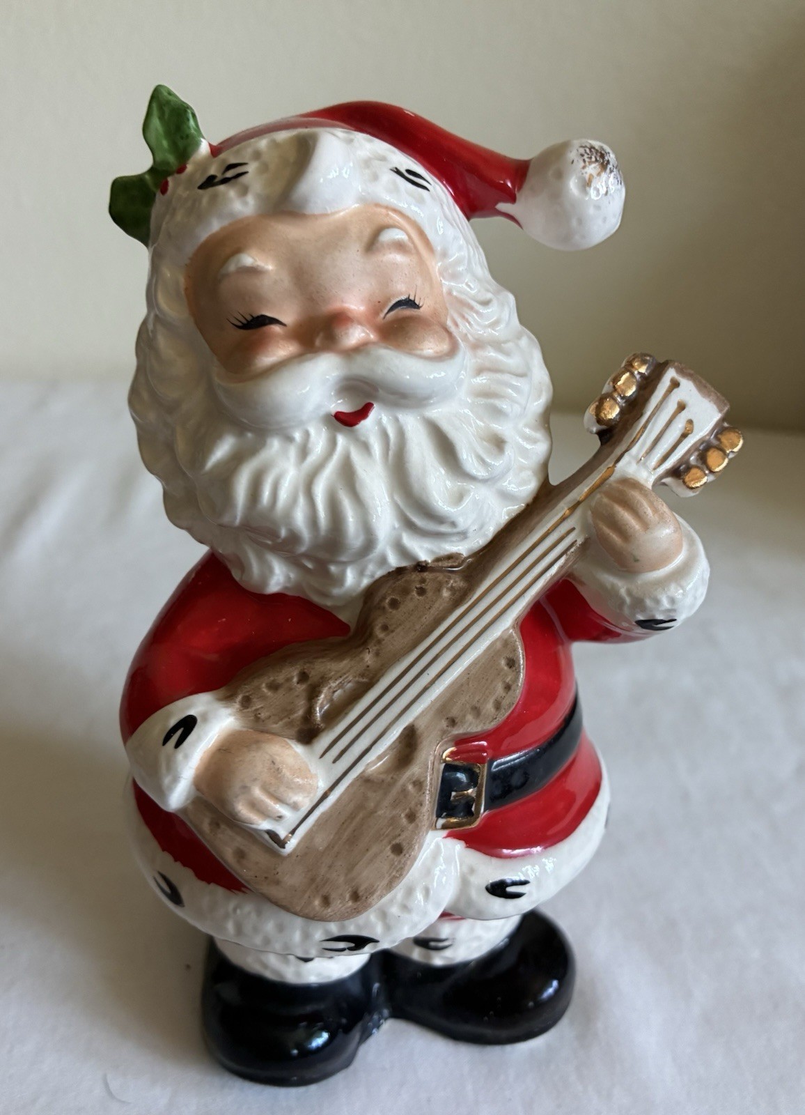 Norcrest Santa Claus Playing Guitar Bank Ceramic Christmas Japan 50\'s X154 VTG Norcrest Santa Claus Playing Guitar Bank Ceramic Christmas Japan 50\'s X154 VTG