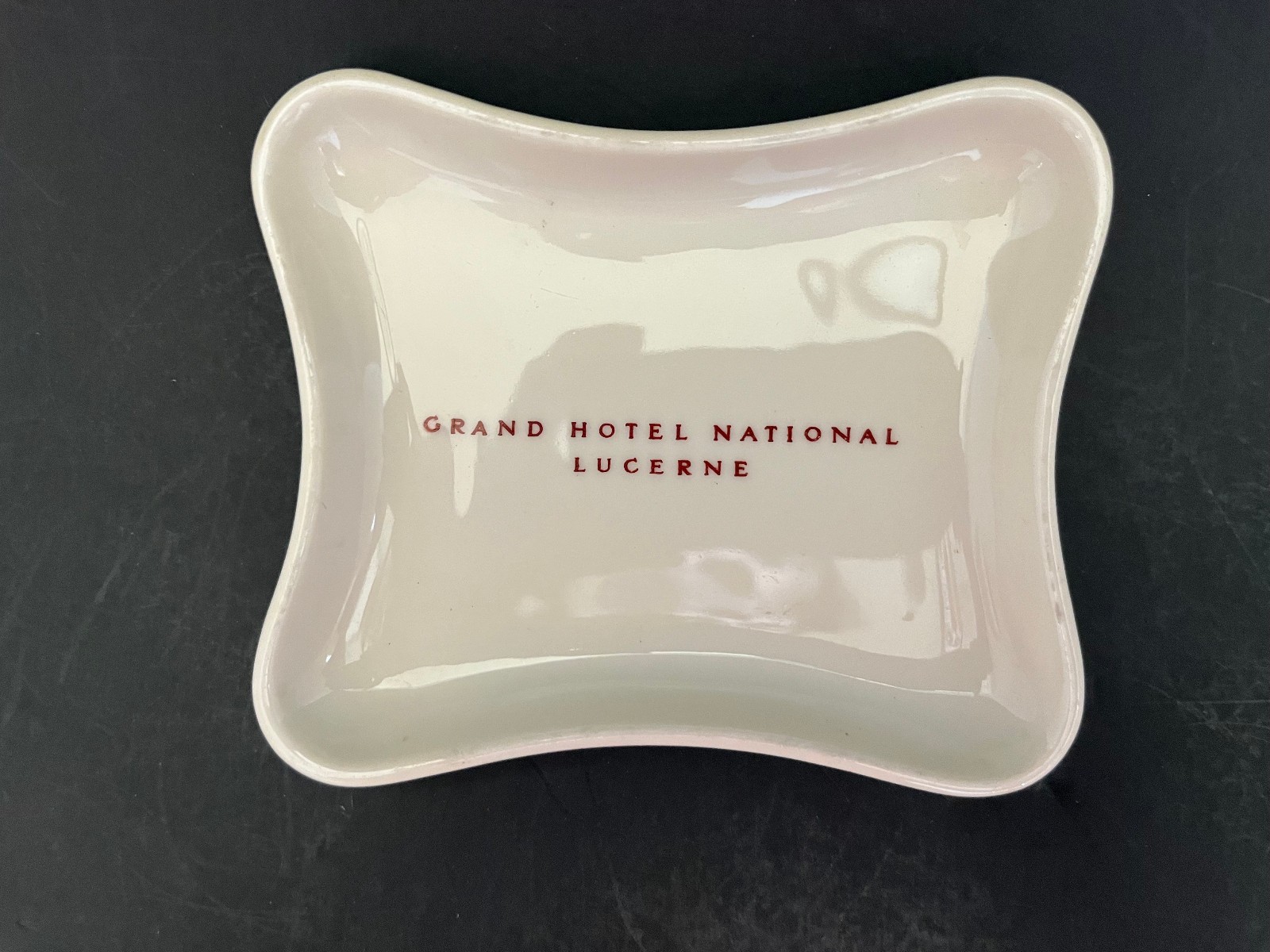 Grand Hotel National Lucerne Ceramic Souvenir Dish Tray Grand Hotel National Lucerne Ceramic Souvenir Dish Tray