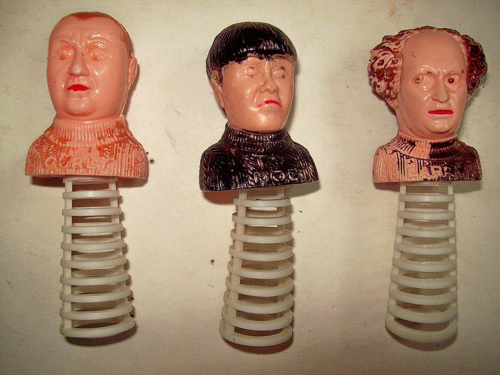 Vintage 1959 Set of Three Stooges Finger Puppets by Wilkening Vintage 1959 Set of Three Stooges Finger Puppets by Wilkening