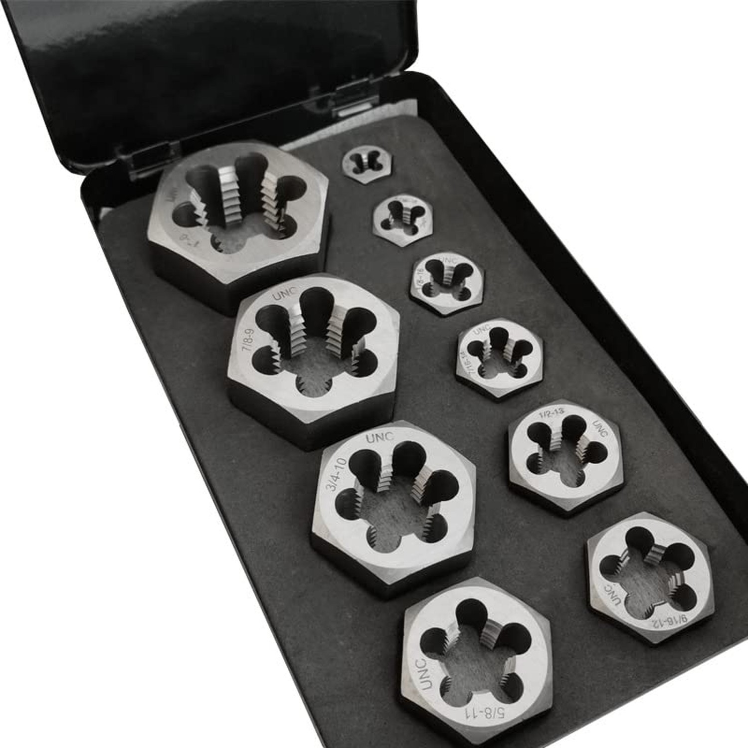 KLOT 10pcs/Set Carbon Steel Hex Die Nut 1/4 5/16 3/8 7/16 1/2 9/16 5/8 3/4 7/... KLOT 10pcs/Set Carbon Steel Hex Die Nut 1/4 5/16 3/8 7/16 1/2 9/16 5/8 3/4 7/...