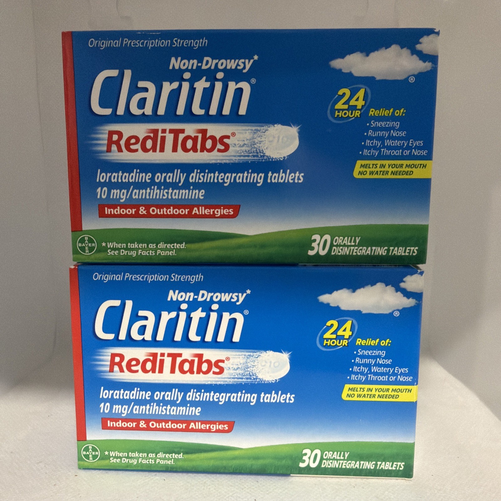 Claritin RediTabs Allergy Relief 30 Tablets Each 60 Total ( 2 Packs) EXP 01/28 Claritin RediTabs Allergy Relief 30 Tablets Each 60 Total ( 2 Packs) EXP 01/28