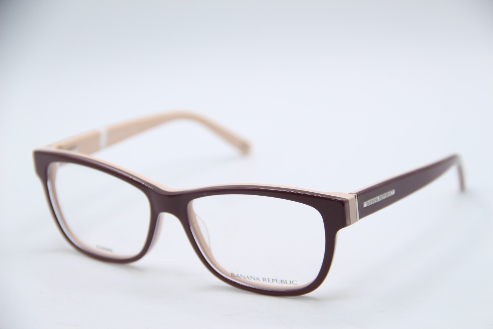 NEW BANANA REPUBLIC AMORET DR6 BURGUNDY PEACH AUTHENTIC EYEGLASSES 52-15 130