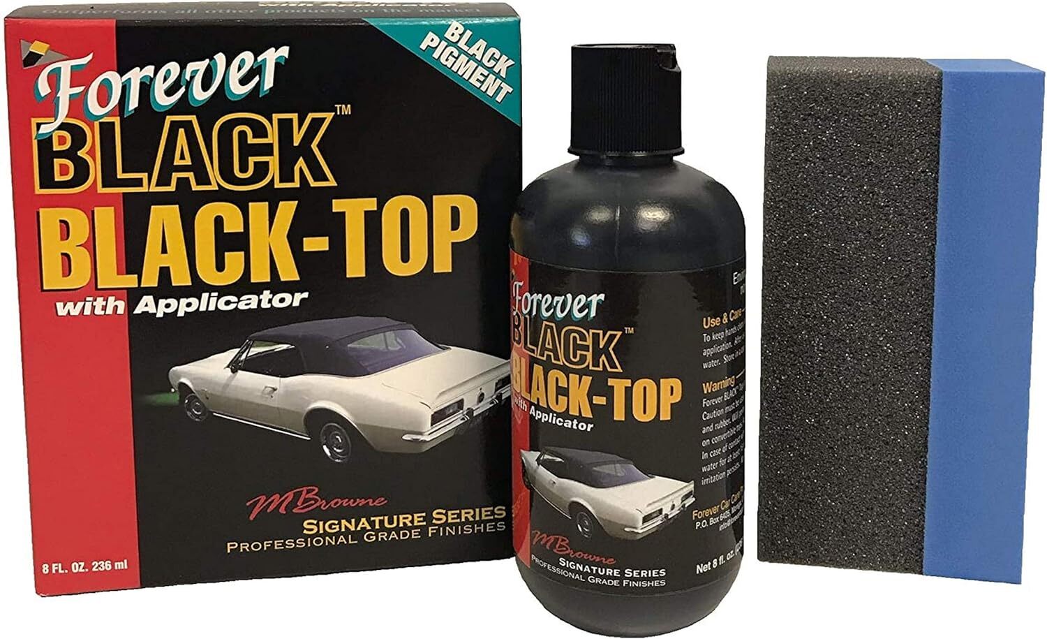 Forever Black Black-Top Gel with Applicator - Convertible Top Dye for... 