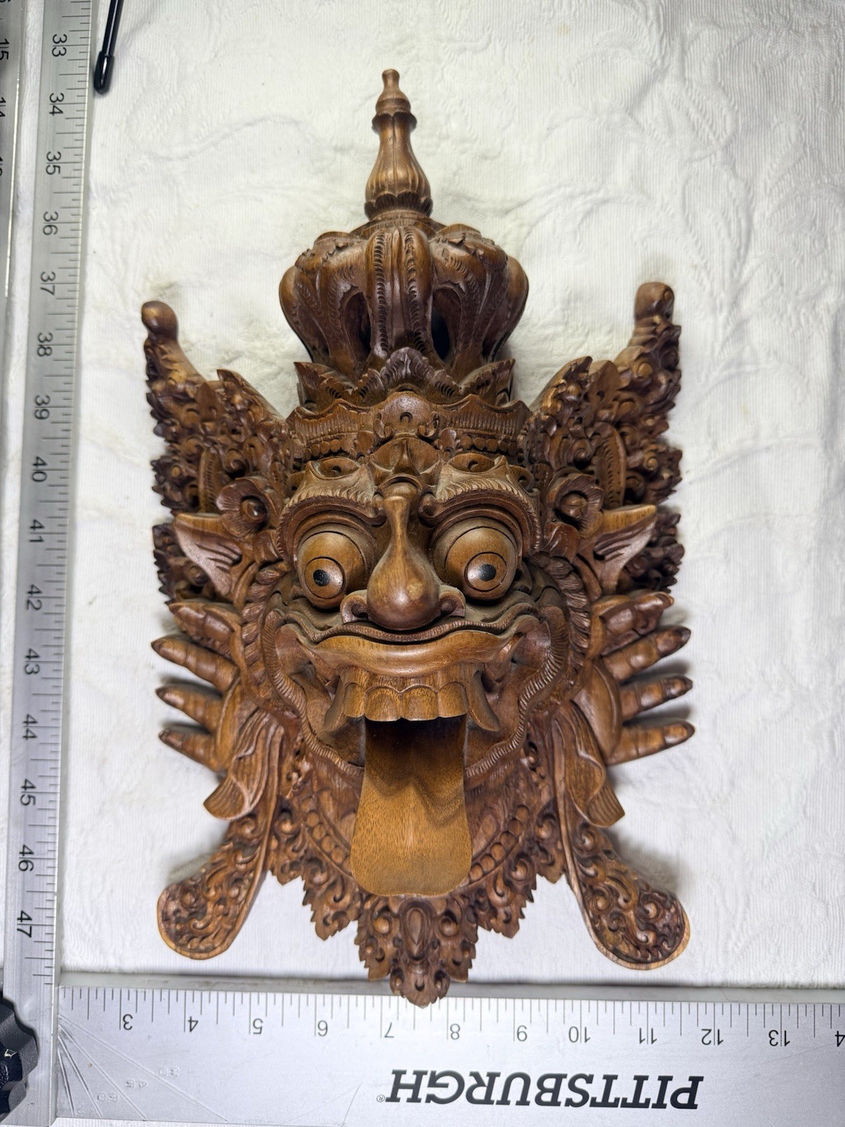 Vintage Balinese Boma Barong Wood Mask Signed NYOMAN SUBRATA Master Artisan Bali