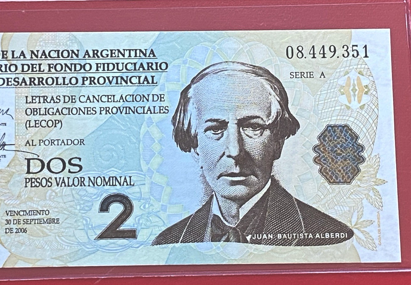 ARGENTINA EMERGENCY NOTE 2 PESOS ( LECOP ) SCARCE 2001 - 2006 UNCIRCULATED ARGENTINA EMERGENCY NOTE 2 PESOS ( LECOP ) SCARCE 2001 - 2006 UNCIRCULATED