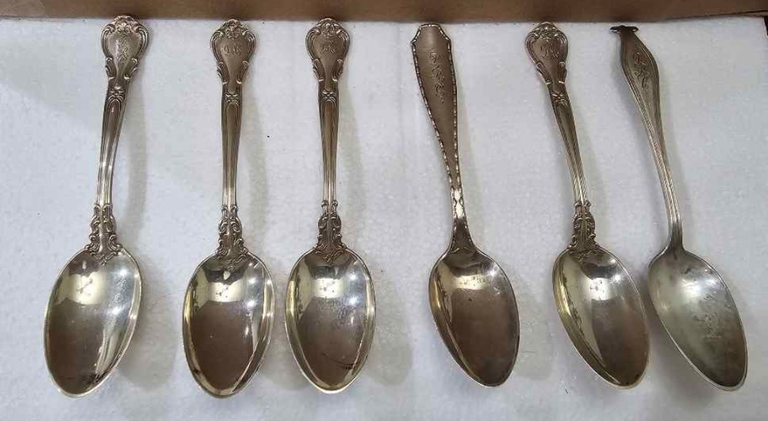 Antique Sterling Silver Spoons - Monogrammed Dates- 158 Grams STERLING Antique Sterling Silver Spoons - Monogrammed Dates- 158 Grams STERLING