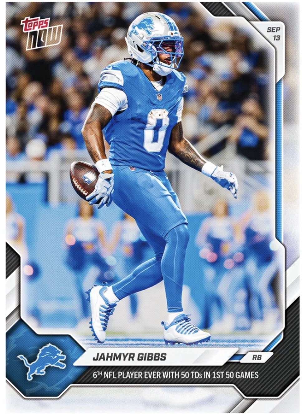 2026 Topps Now NFL #8 Jahmyr Gibbs Detroit Lions PRESALE