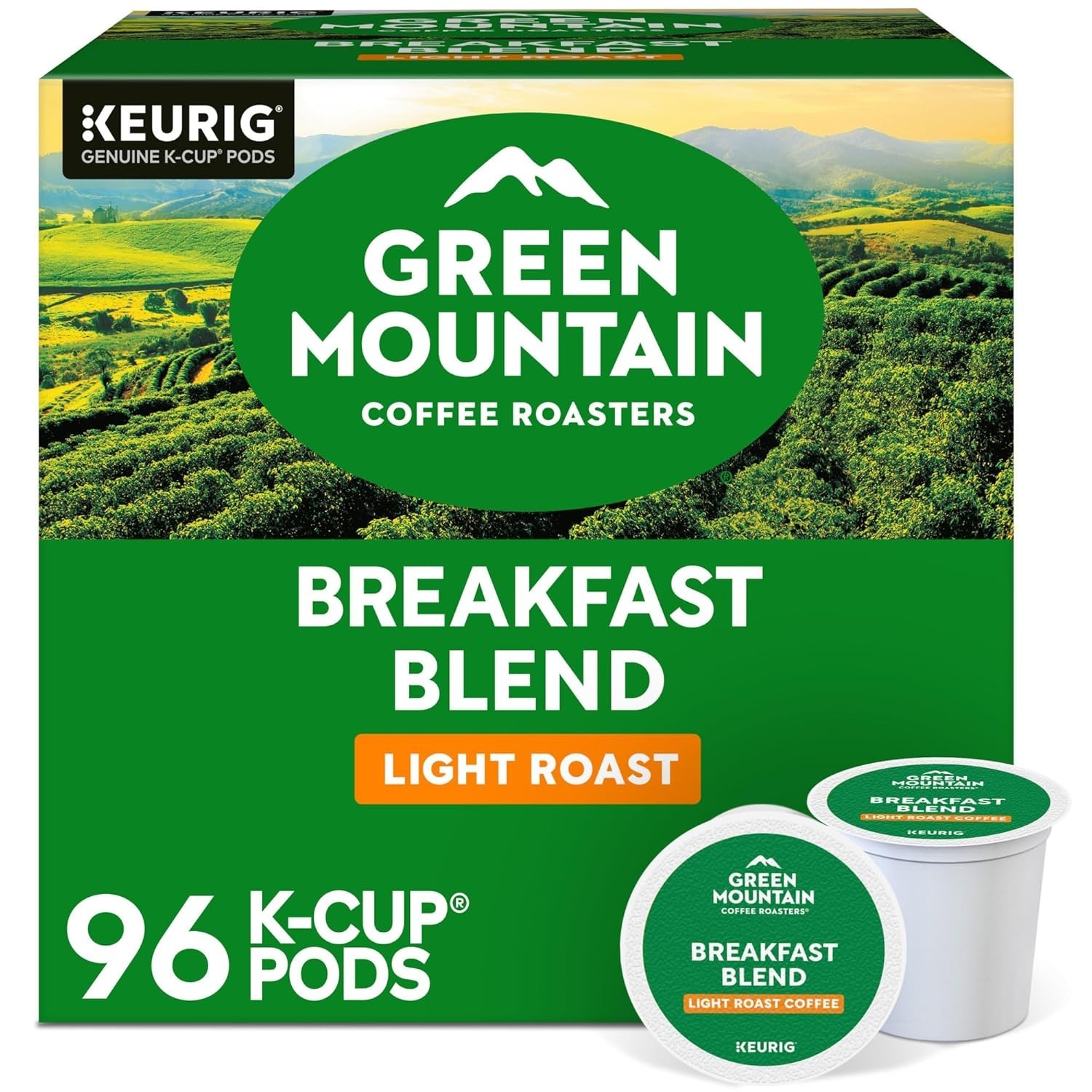 Green Mountain Coffee Breakfast Blend, Keurig K-Cup Pod, Light Roast, 96 Count Green Mountain Coffee Breakfast Blend, Keurig K-Cup Pod, Light Roast, 96 Count