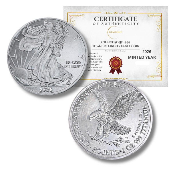 2023 1 Ounce OZ 999 Fine Solid USA American Liberty Eagle Coin Titanium 2023 1 Ounce OZ 999 Fine Solid USA American Liberty Eagle Coin Titanium