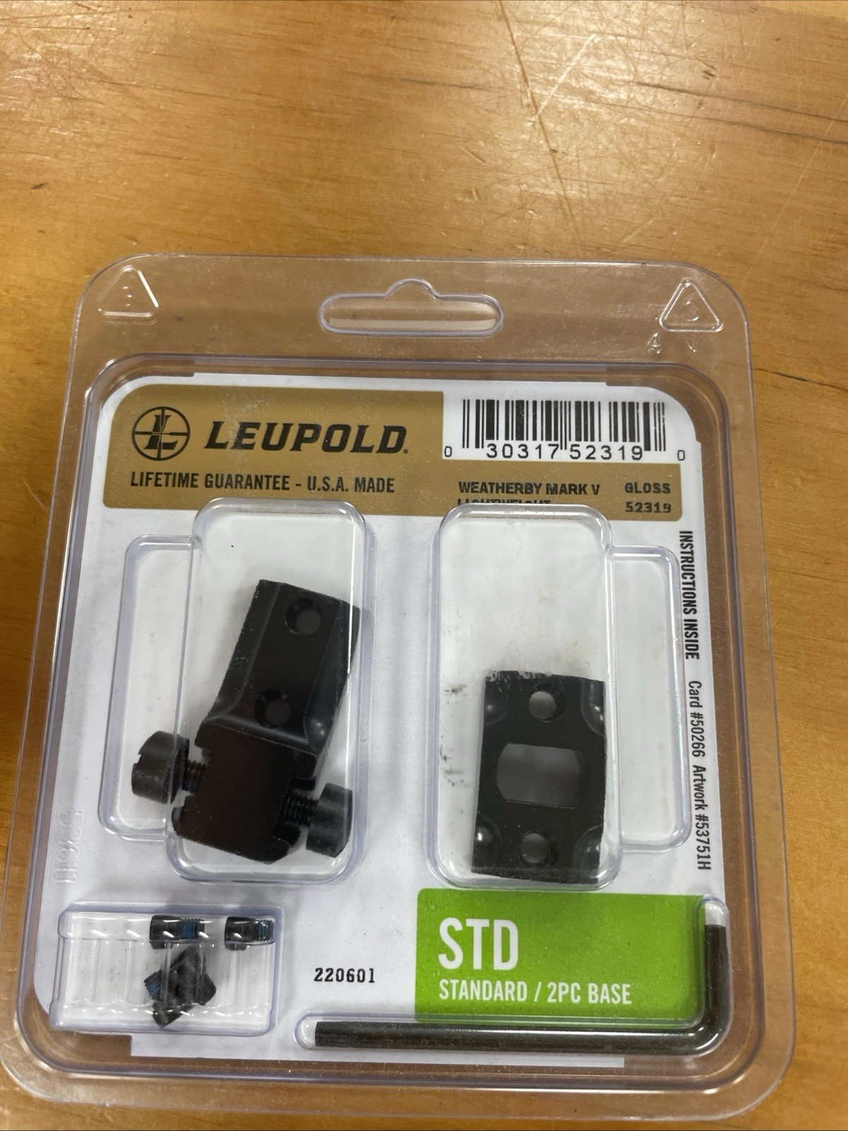 LEUPOLD Standard STD Steel Two-Piece Mount - Weatherby Mark V LT Gloss, 52319 LEUPOLD Standard STD Steel Two-Piece Mount - Weatherby Mark V LT Gloss, 52319