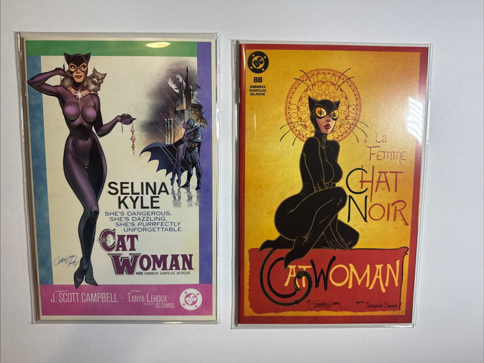 Catwoman #88 J. Scott Campbell Chat Noir & Breakfast Tiffany NM SET IN-HAND Catwoman #88 J. Scott Campbell Chat Noir & Breakfast Tiffany NM SET IN-HAND