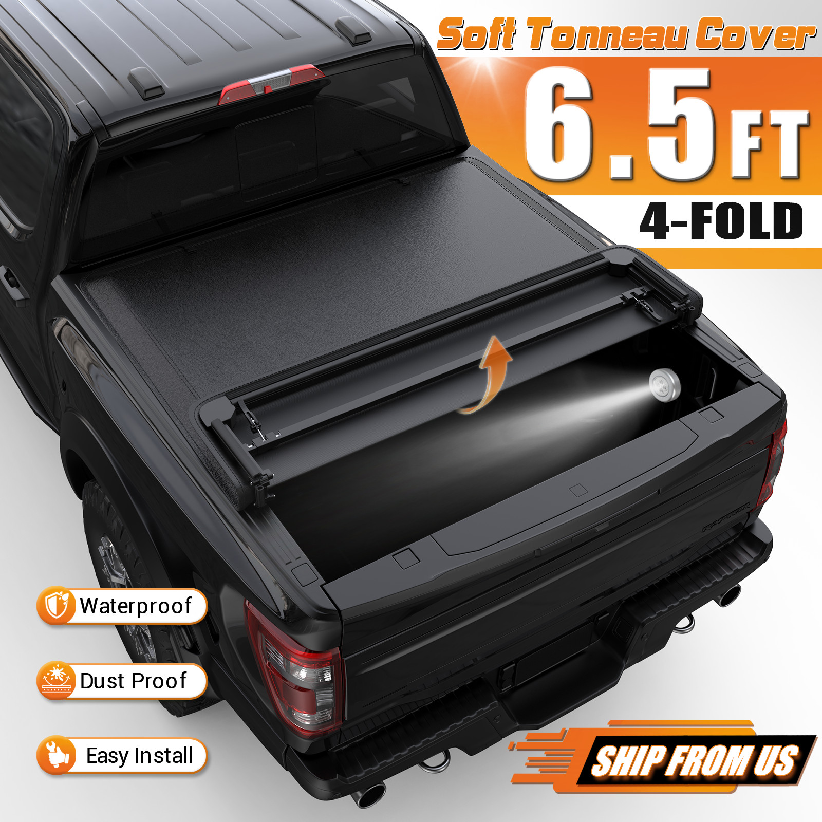 6.4FT/6.5FT 4Fold Tonneau Cover Truck Bed For 2003-2026 Dodge Ram 1500 2500 3500 6.4FT/6.5FT 4Fold Tonneau Cover Truck Bed For 2003-2026 Dodge Ram 1500 2500 3500
