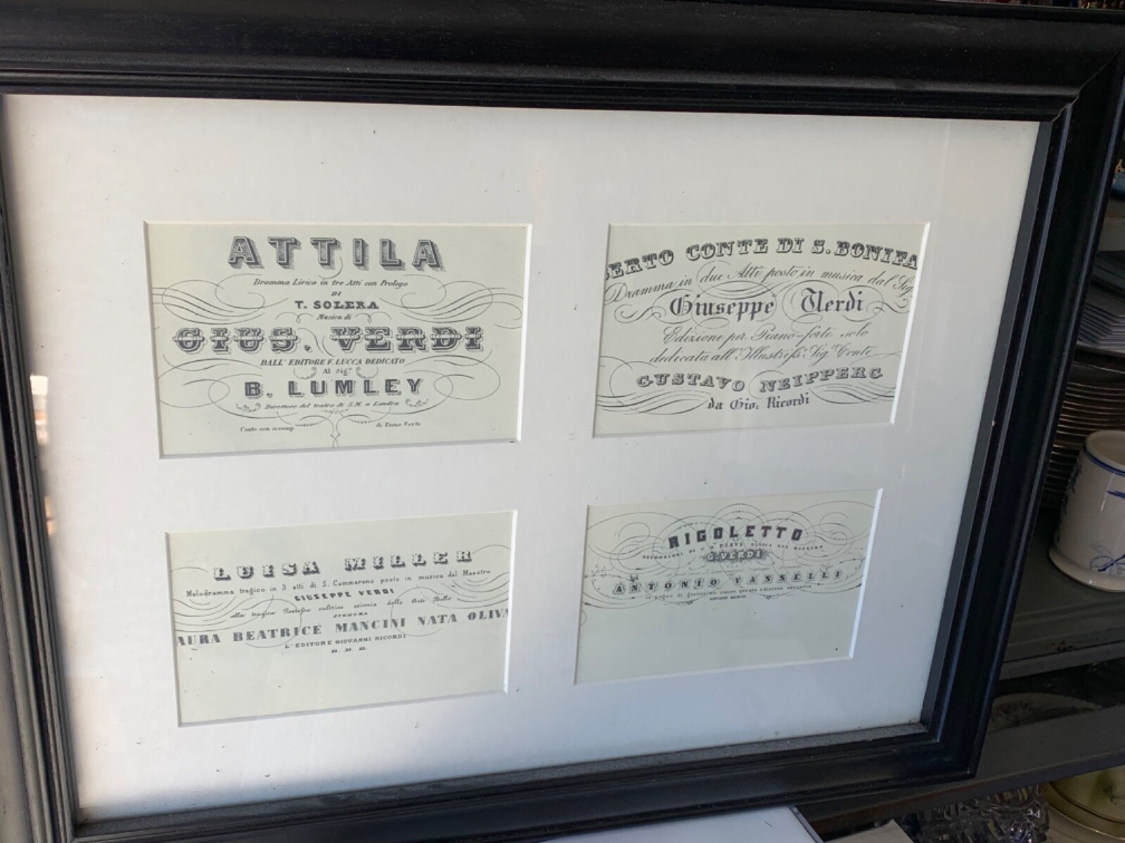 Guiseppe Verdi Opera Cards Professionally Framed / Matted