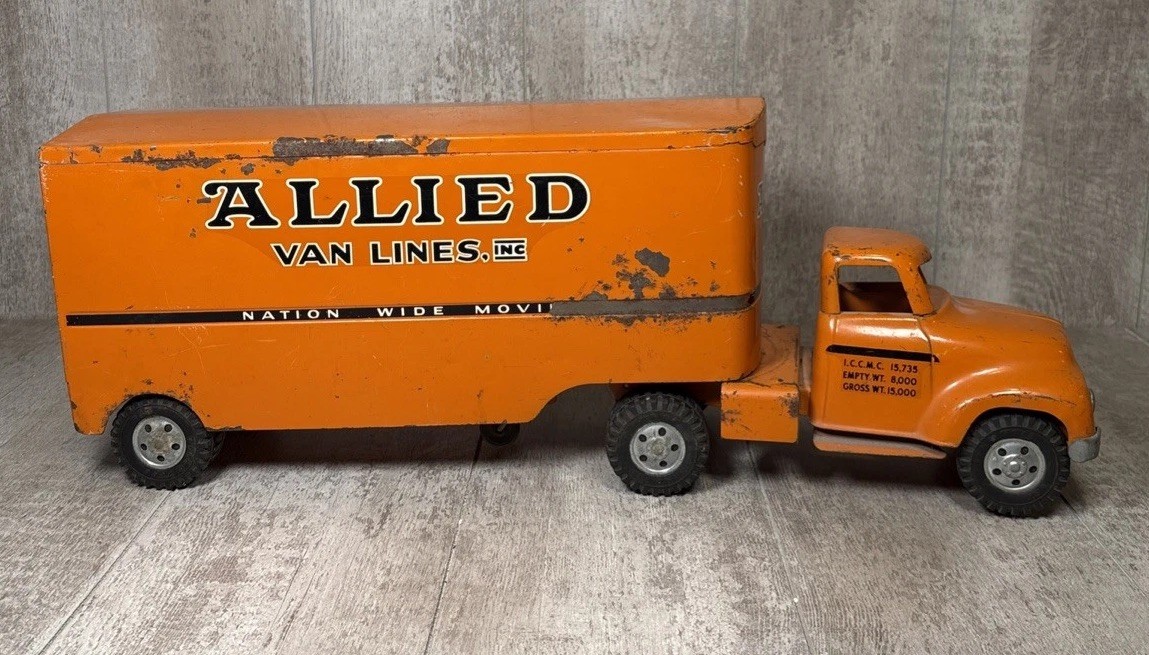 Vintage Tonka Allied Van Lines Semi-Truck Pressed Steel Tractor Trailer Vintage Tonka Allied Van Lines Semi-Truck Pressed Steel Tractor Trailer