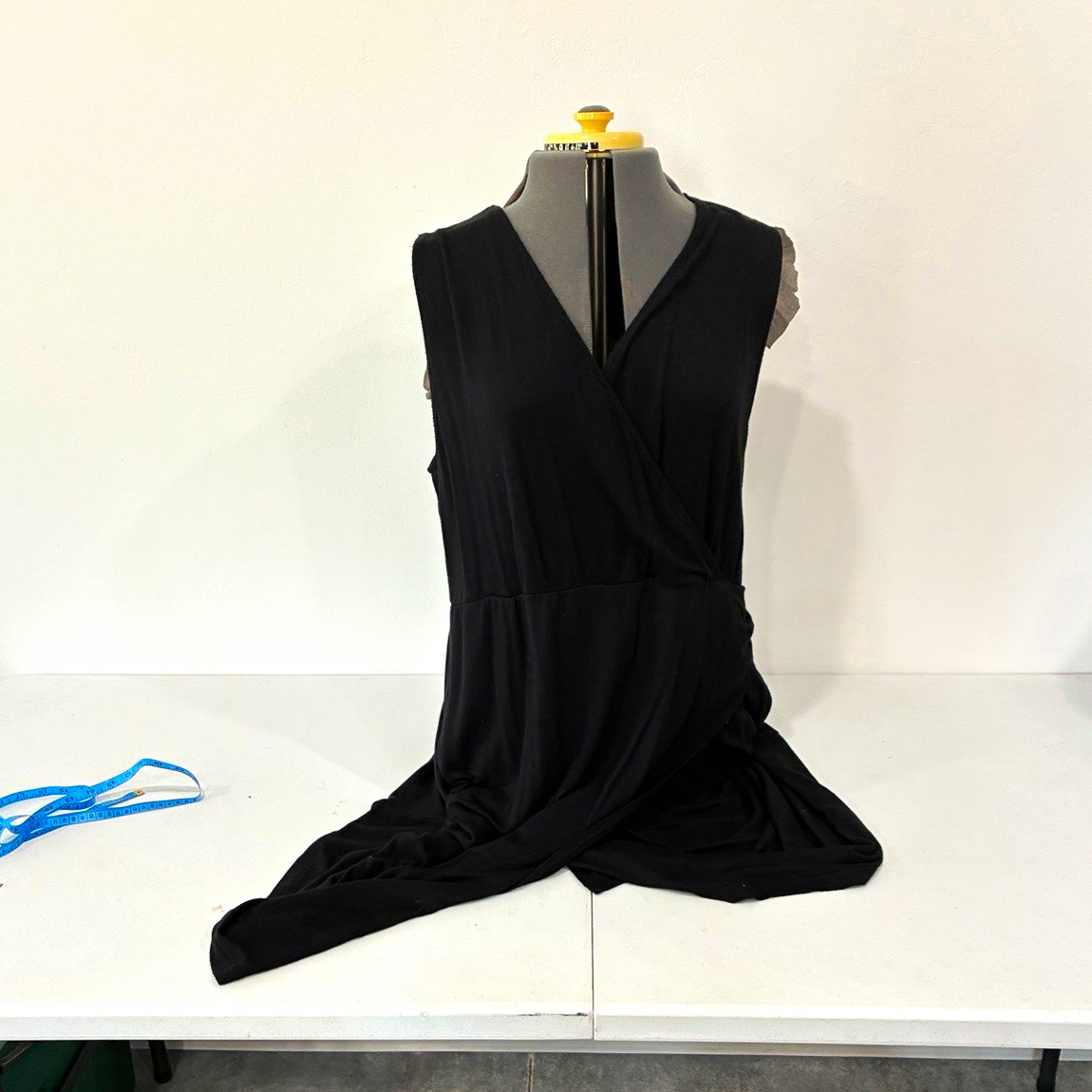 Soma WKND Black Sleeveless Faux Wrap Midi Dress Surplice V-Neck Women’s Size XXL