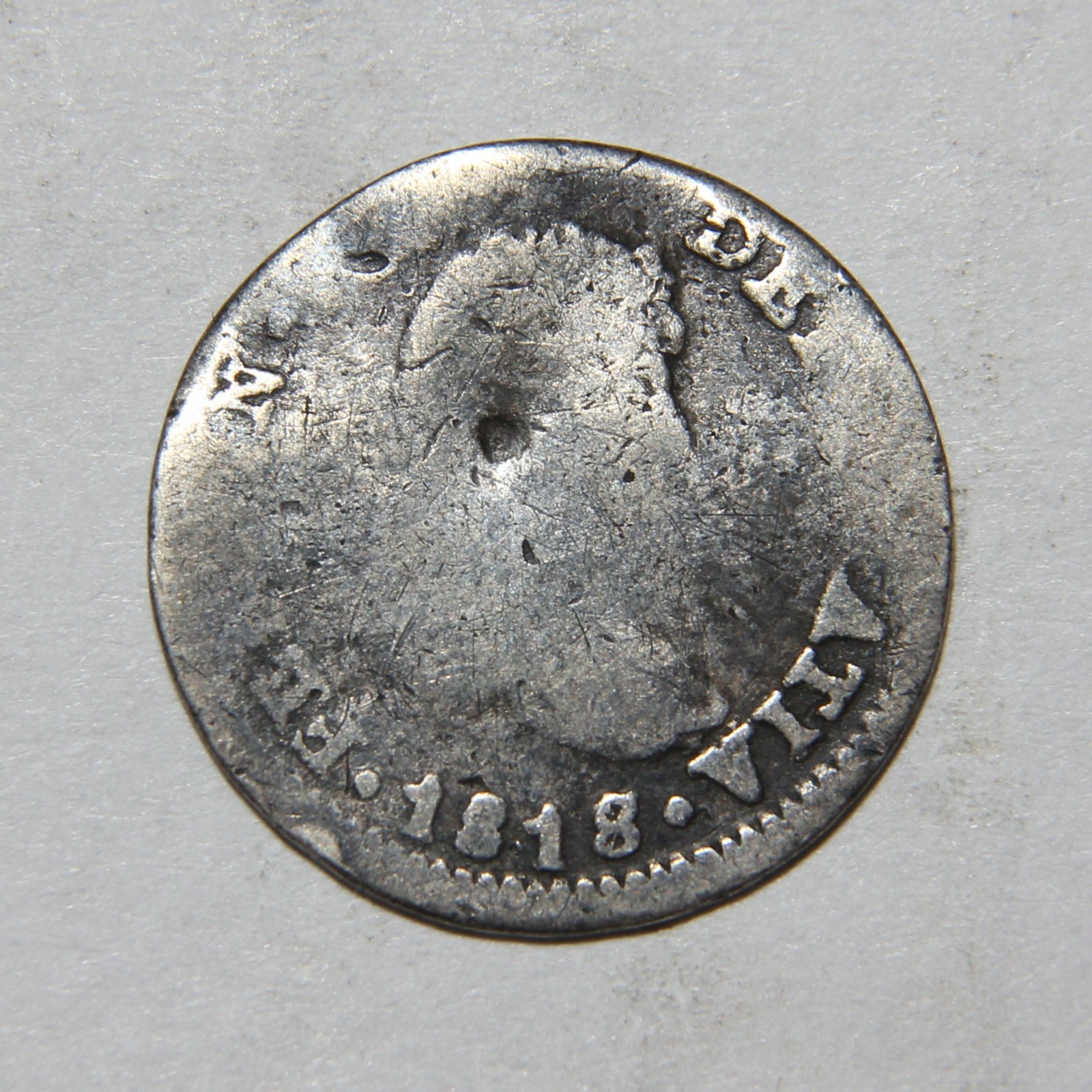 1818/7 Mexico Half 1/2 Real Strong Overdate -627- 1818/7 Mexico Half 1/2 Real Strong Overdate -627-