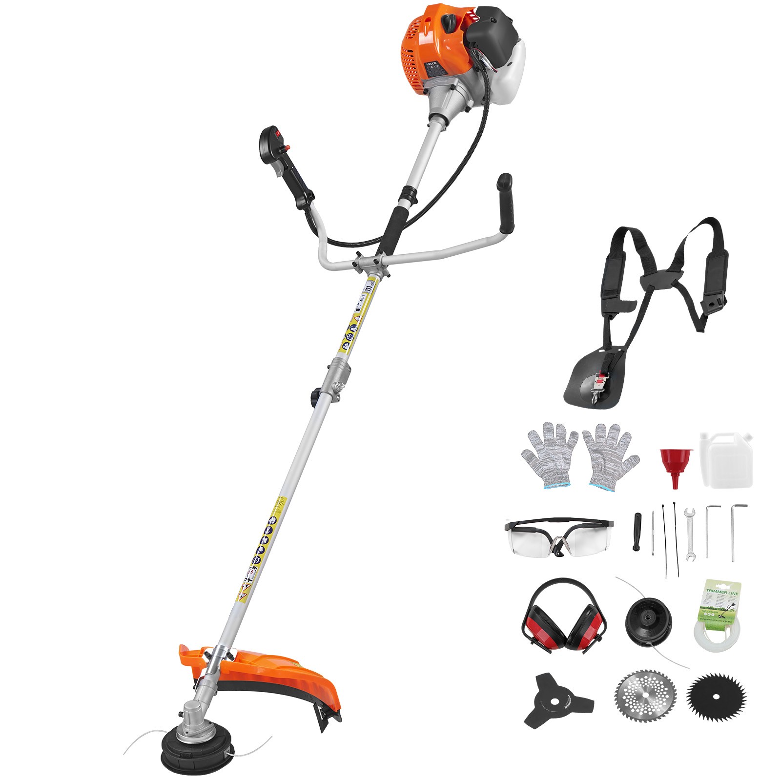 VEVOR Cordless String Trimmer Gas Powered Grass Trimmer Edger 17
