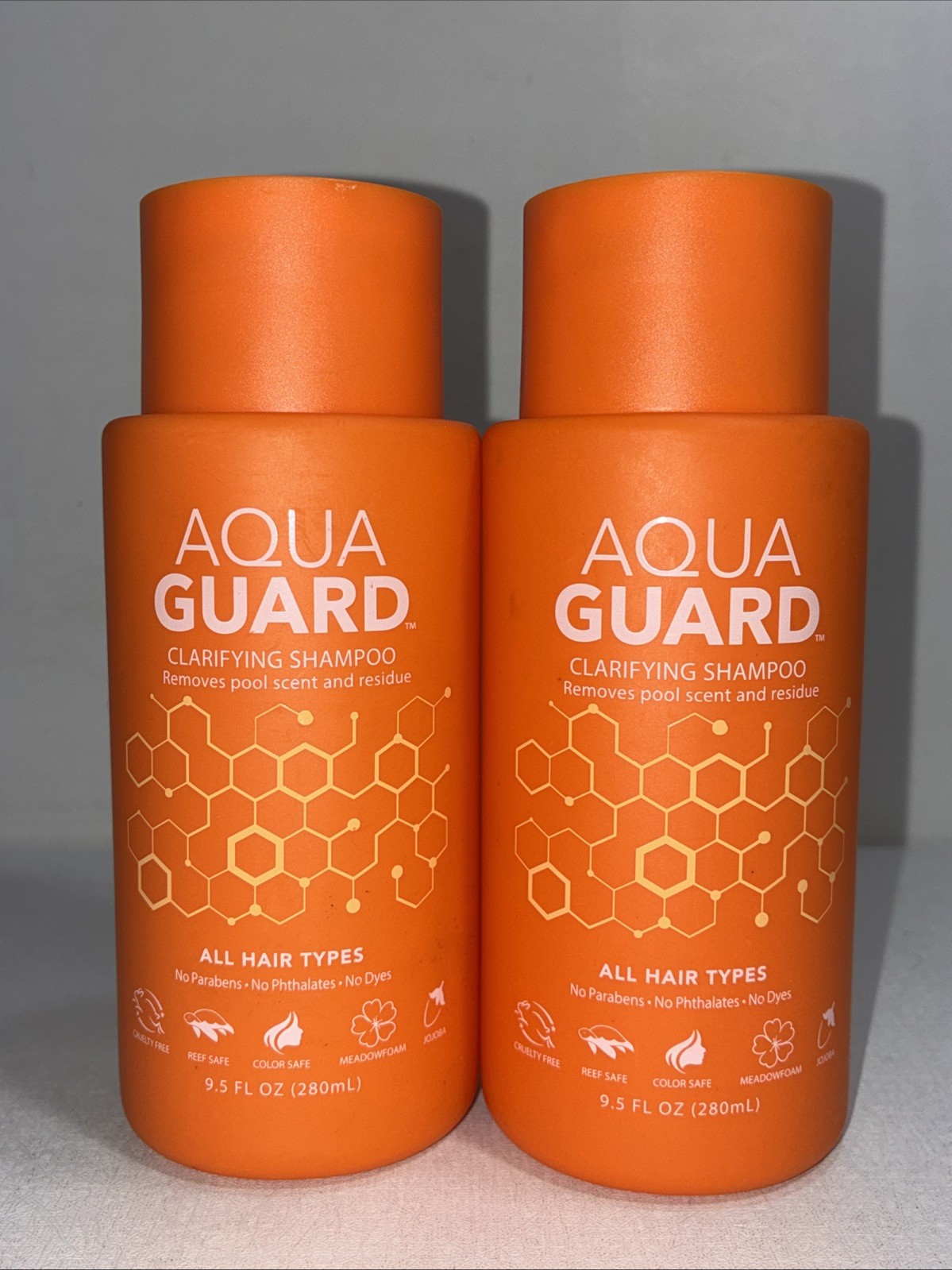 2 New Aqua Guard Clarifying Shampoo, Removes Pool Scent, 9.5 Fl Oz Each 2 New Aqua Guard Clarifying Shampoo, Removes Pool Scent, 9.5 Fl Oz Each