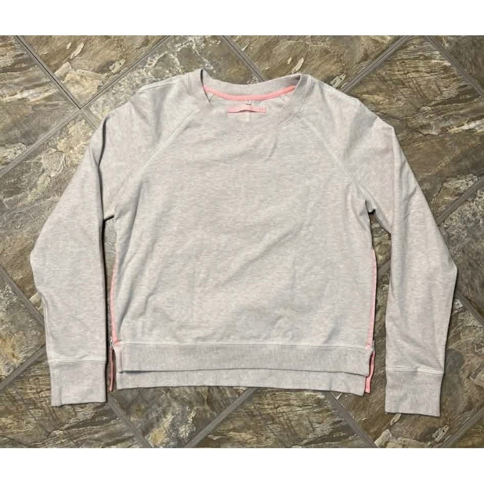 Lululemon Rejuvenate Side Zip Sweatshirt Womens 10 Gray Pink Trim Pullover Lululemon Rejuvenate Side Zip Sweatshirt Womens 10 Gray Pink Trim Pullover