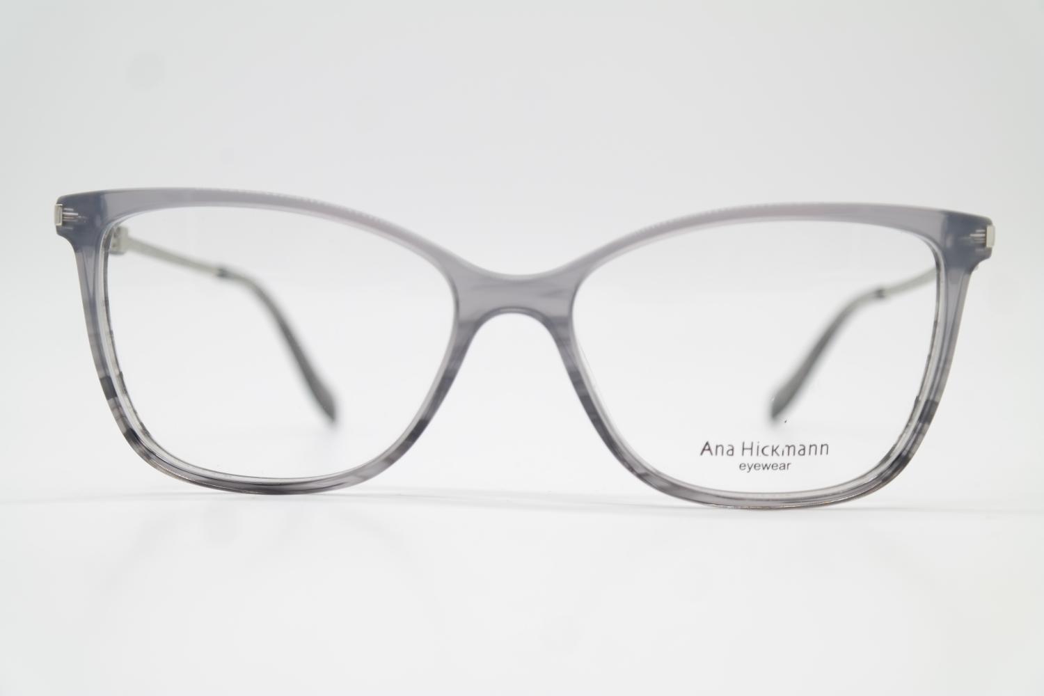 Glasses Ana Hickmann AH6343 Light Blue Gray Silver Oval Eyeglass Frame New